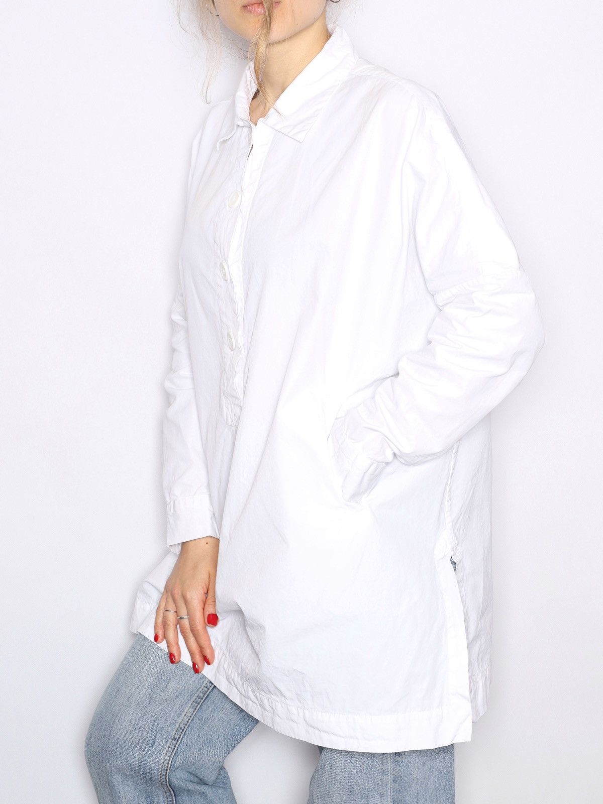 Casey Casey Casey Casey Oversized White Shirt Paper Tippy Top Wide Size XS / US 0-2 / IT 36-38 - 2 Thumbnail