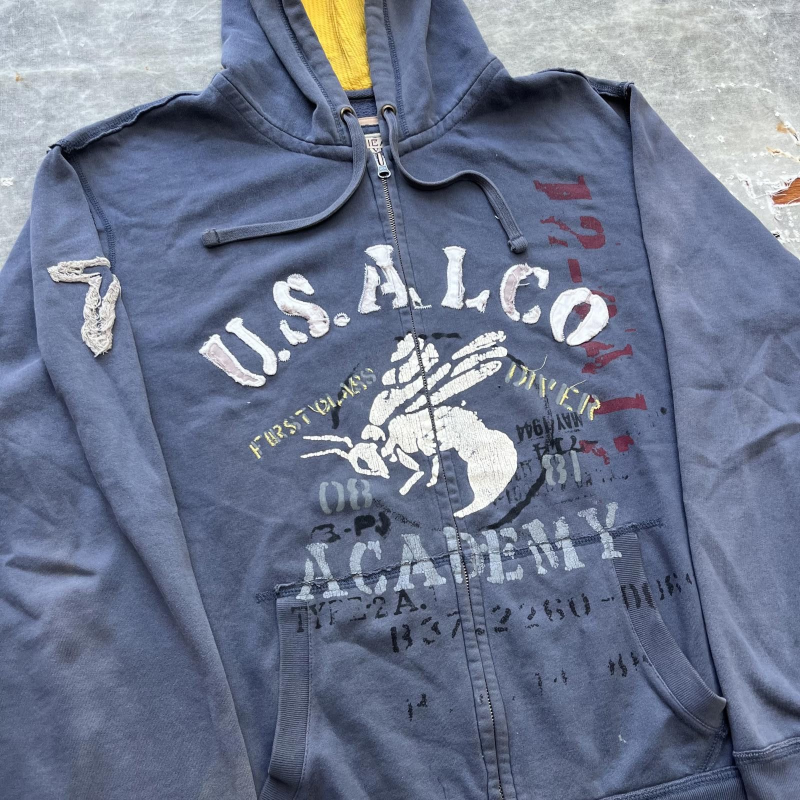 Vintage Vintage Y2K Grunge US Alco Academy Military Full Zip Hoodie Size US XL / EU 56 / 4 - 2 Thumbnail