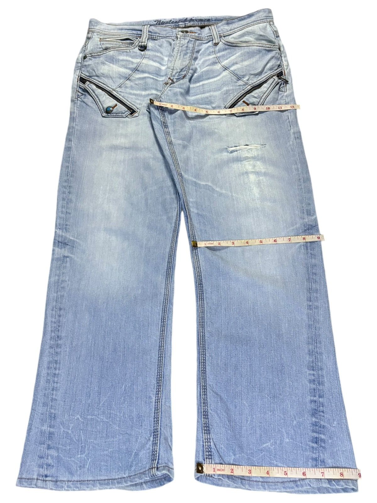 Japanese Brand × Nicole Club Vintage Nicole Club Light Wash Tactical Style Baggy Jeans Size US 35 - 14 Thumbnail