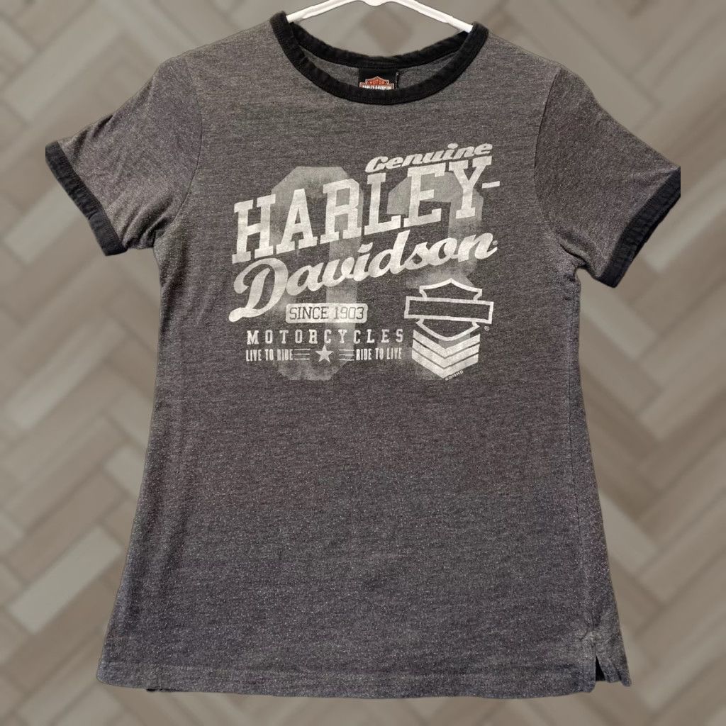 Harley Davidson Harley-Davidson Shirt Womens S Gray Denver Colorado 110-38 100% Cotton Womens Size S / US 4 / IT 40 - 1 Thumbnail