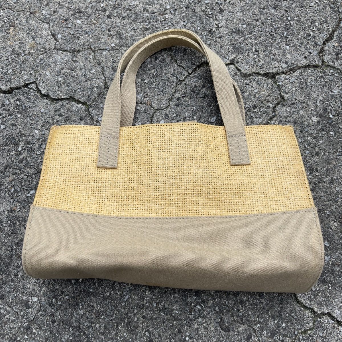 DKNY Vintage 90s DKNY Mini Straw Canvas Bag Size ONE SIZE - 3 Thumbnail