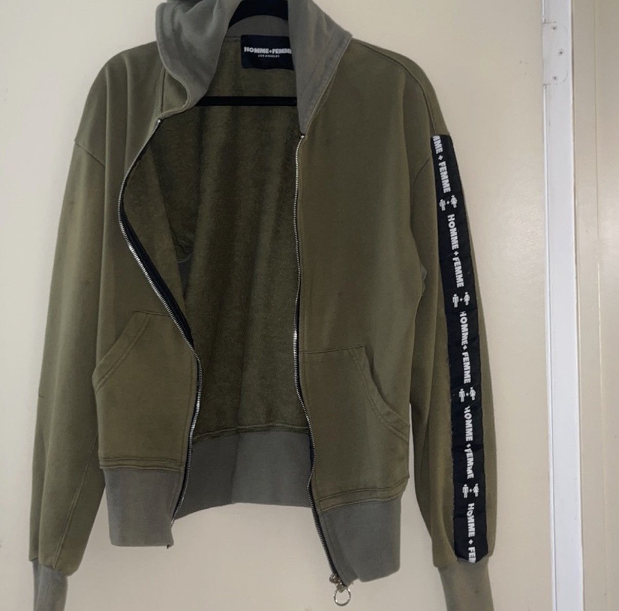 Homme + Femme La Homme + Femme olive green zip up hoodie Size US S / EU 44-46 / 1 - 1 Thumbnail