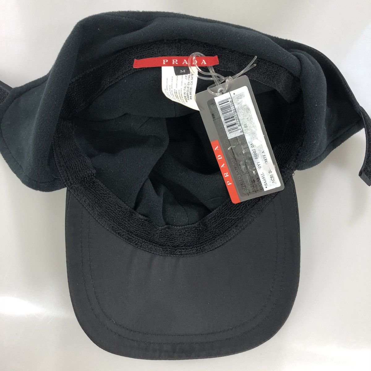 Prada Prada 🇮🇹 black techno logo insulated trapper cap M NWT Size ONE SIZE - 22 Thumbnail