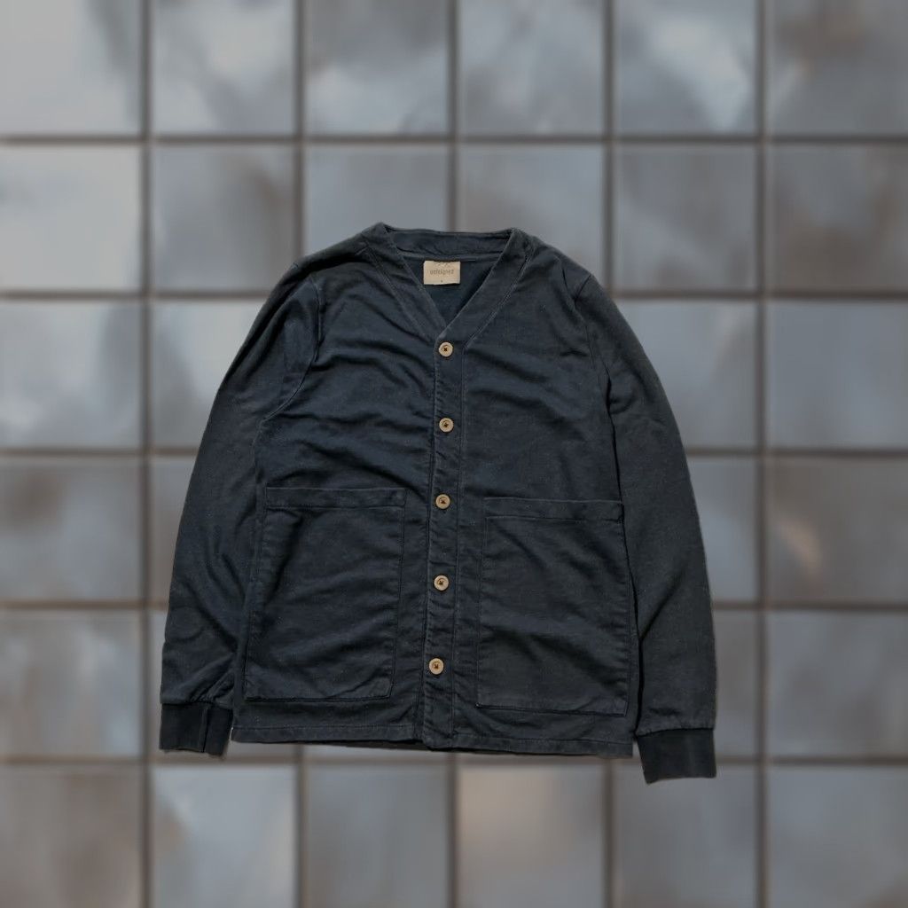 Vintage VINTAGE Unfeigned Gear Organic Cotton Terry Fleece Washed Navy Blue Cardigan Sweater SM Size US S / EU 44-46 / 1 - 1 Thumbnail