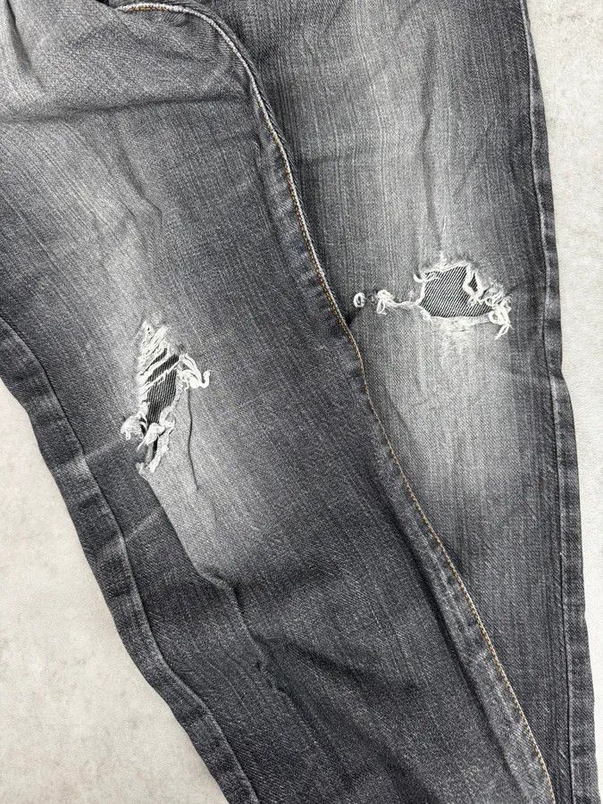 Roberto Cavalli 2000s Cavalli Grey Distressed Bootcut Jeans Size US 32 / EU 48 - 9 Thumbnail