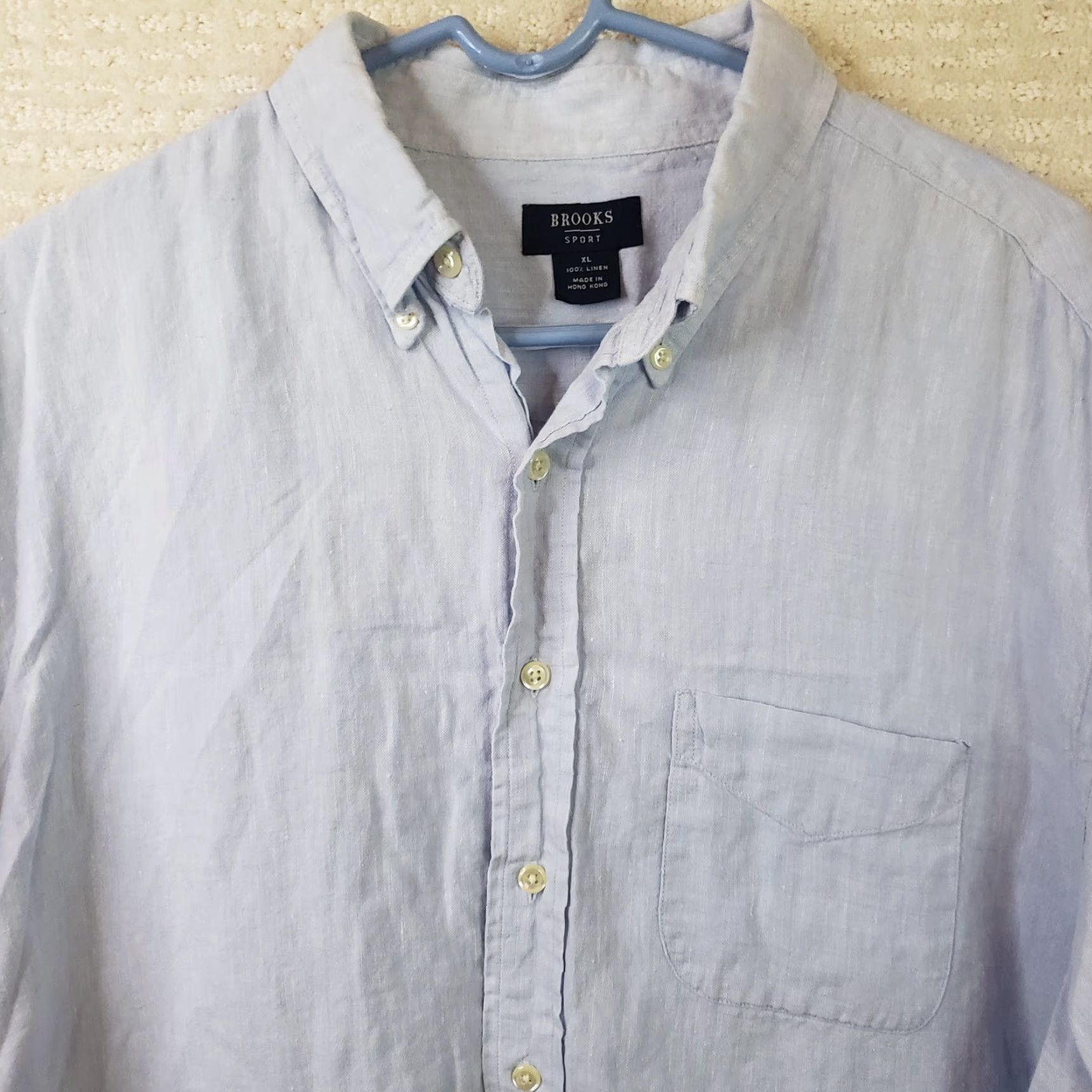 Brooks Brothers Brooks Brothers Sport 100% Linen Shirt Men's XL Blue Short S Button Collared Brown? Size US XL / EU 56 / 4 - 3 Thumbnail