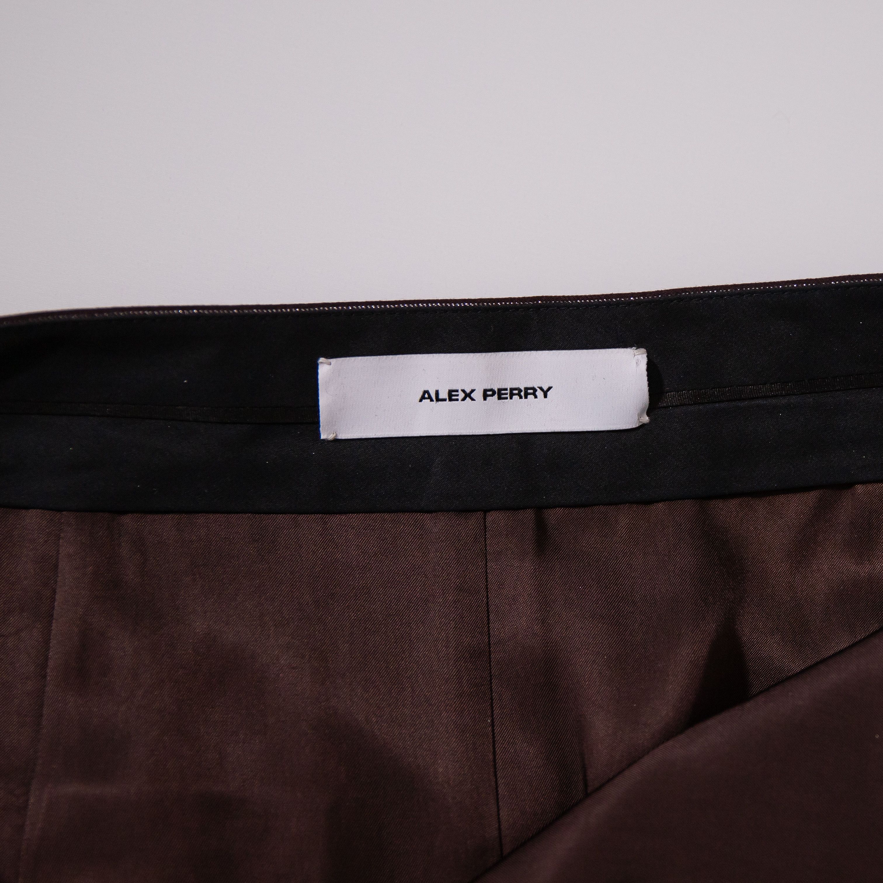 Alex Perry Alex Perry Lurex Metallic Pin Stripe Chocolate Size 28" / US 6 / IT 42 - 2 Thumbnail