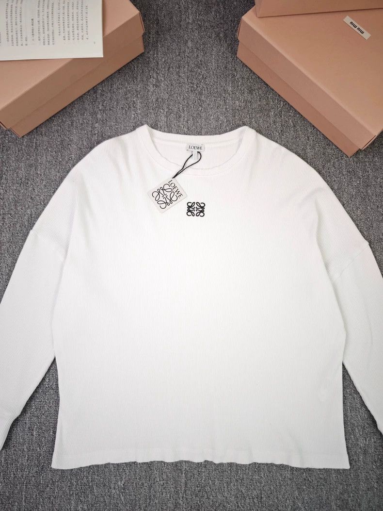 Loewe LOEWE Logo embroidered round neck loose long sleeve T-shir Size US XS / EU 42 / 0 - 1 Thumbnail
