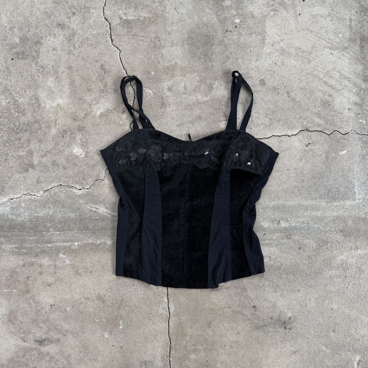 Vintage Sandro Ferrone Italy Black Corset Tank Top Size M / US 6-8 / IT 42-44 - 1 Thumbnail