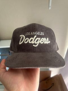 Vintage Black Los Angeles LA Dodgers Corduroy Hat Dodger MLB