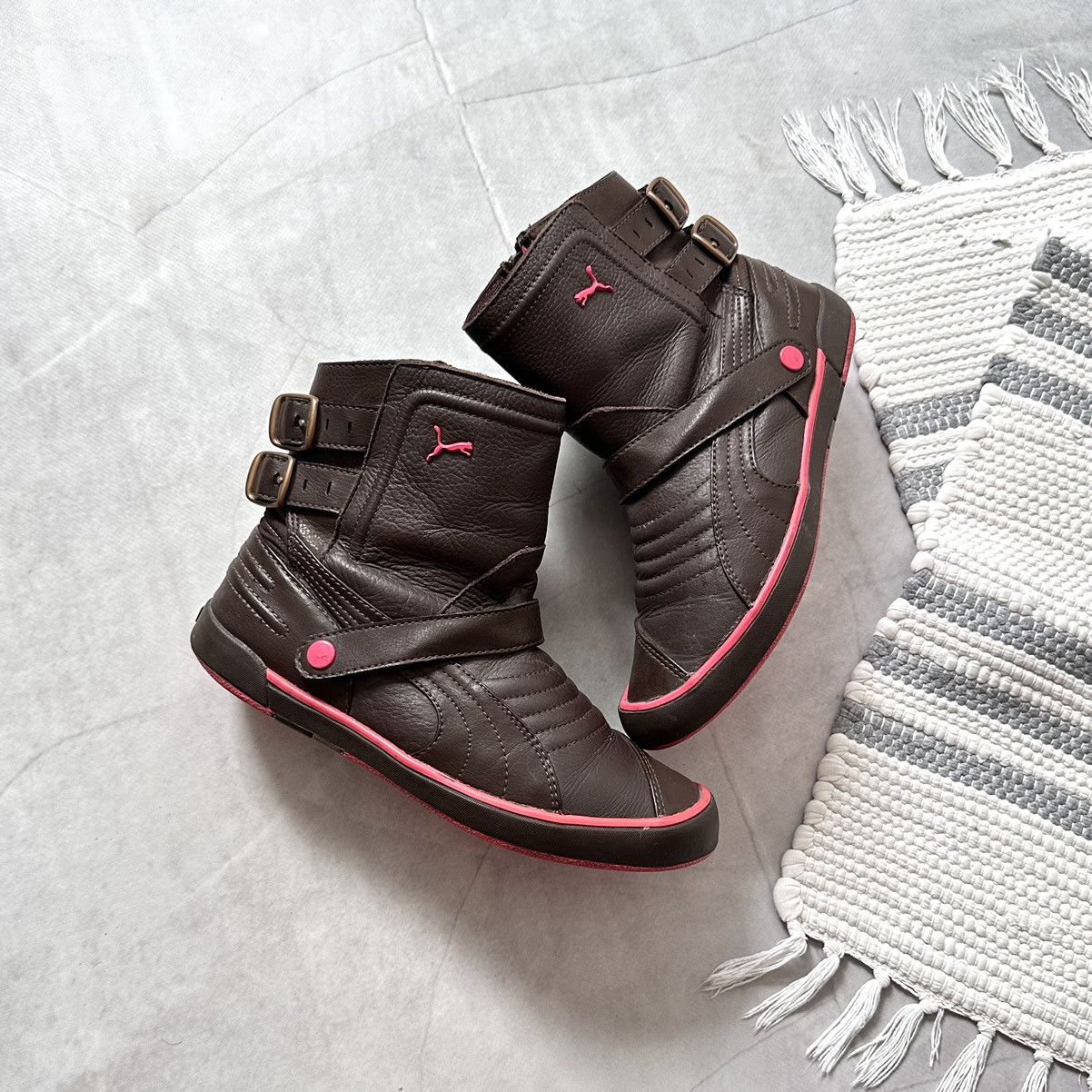 Y2K Puma McQueen Vibe Vintage Boxing Racing Moto Boots Shoes