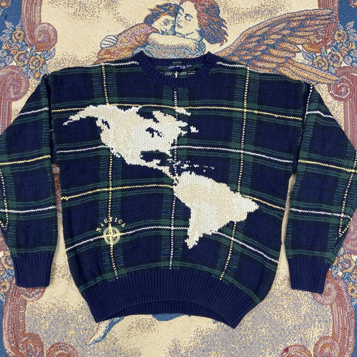 Nautica Vintage Nautica North and South America Hand Knit Sweater Size US XL / EU 56 / 4 - 1 Thumbnail