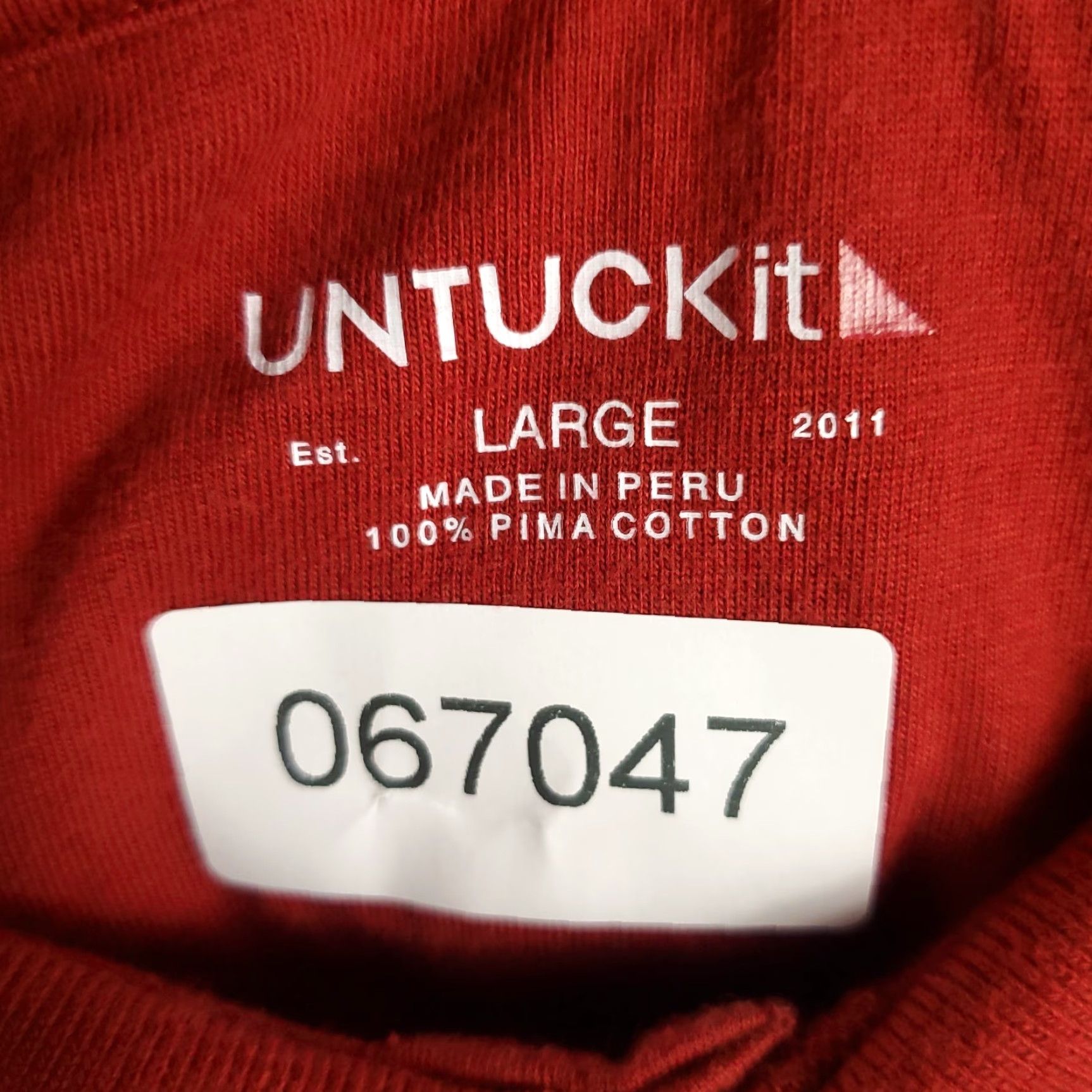 UNTUCKit UNTUCKit Polo Shirt Mens Size Large Red Striped Golf Casual Short Sleeve Size US L / EU 52-54 / 3 - 6 Thumbnail