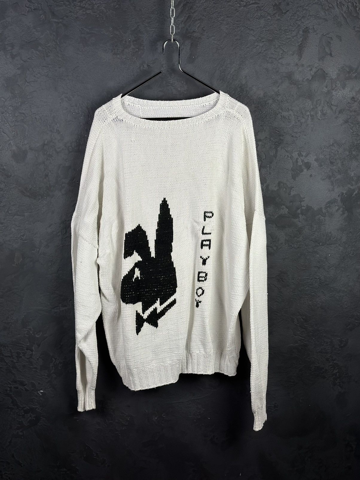 Playboy × Vintage Rare !! Vintage Playboy Sweatshirt Big Logo Embroidery Size US XXL / EU 58 / 5 - 1 Thumbnail