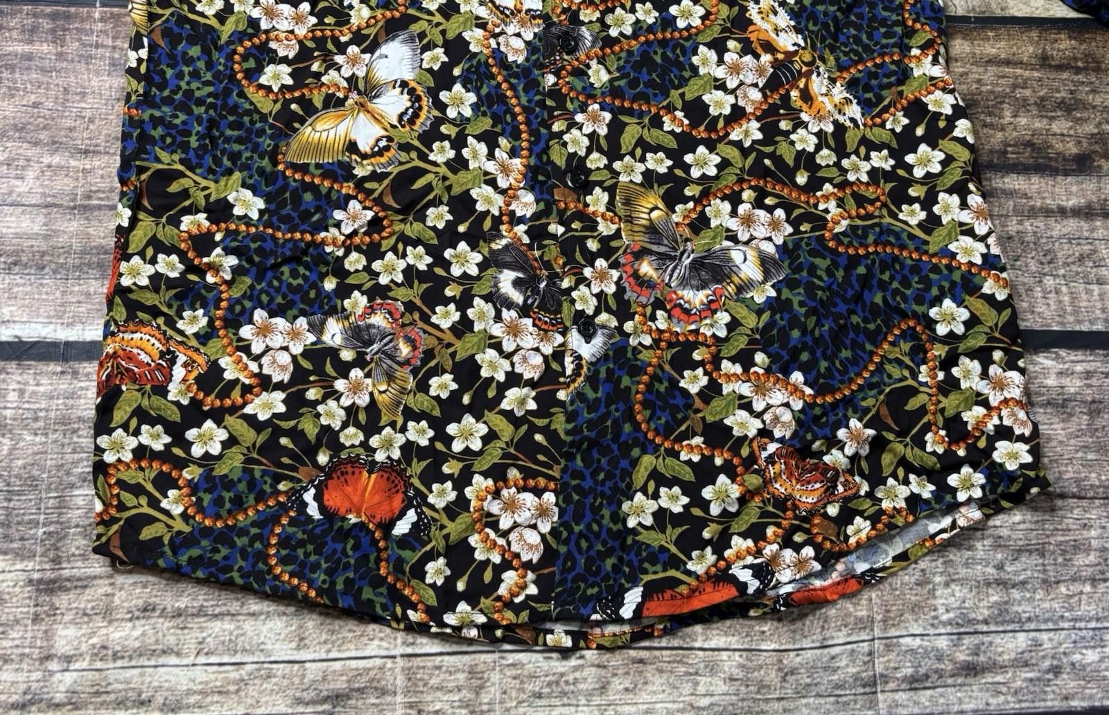 Reason Reason Shirt Men's Large Floral Abstract Butterfly Viscose Size US L / EU 52-54 / 3 - 5 Thumbnail