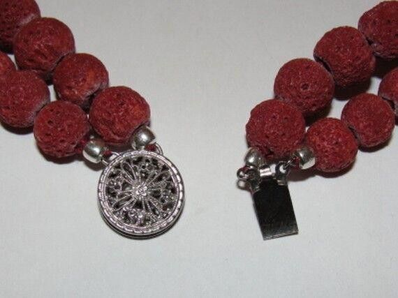 Designer Silver Filigree Double Strand of Red Sponge Coral Necklace Size ONE SIZE - 4 Thumbnail