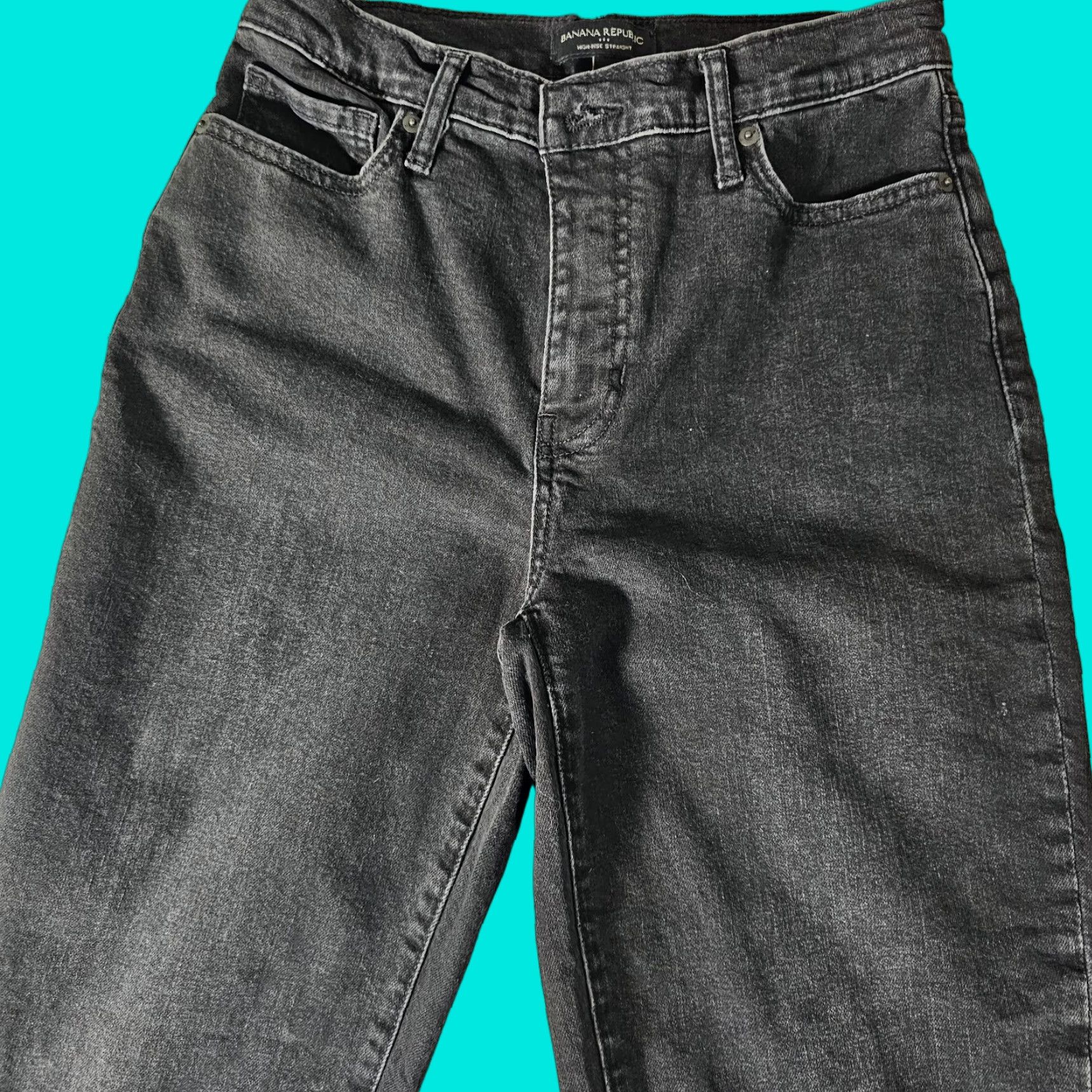 Banana Republic VINTAGE Banana Republic Jeans Women's Size 27 Medium Black Straight High Rise Denim Size 27" / US 4 / IT 40 - 1 Thumbnail