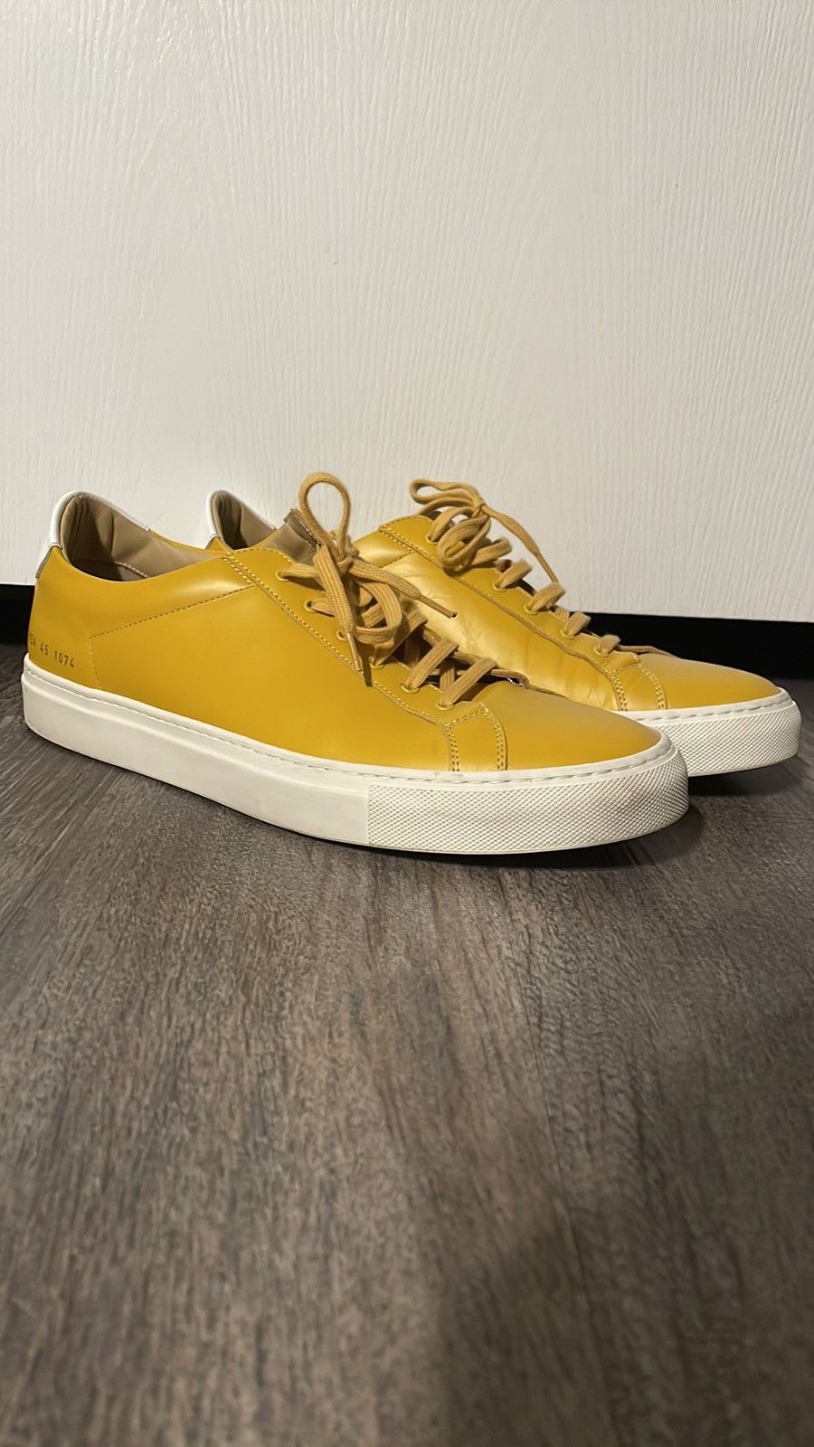 image of Like New Yellow Common Projects Achilles In Size 12/45 Shoes, Men's