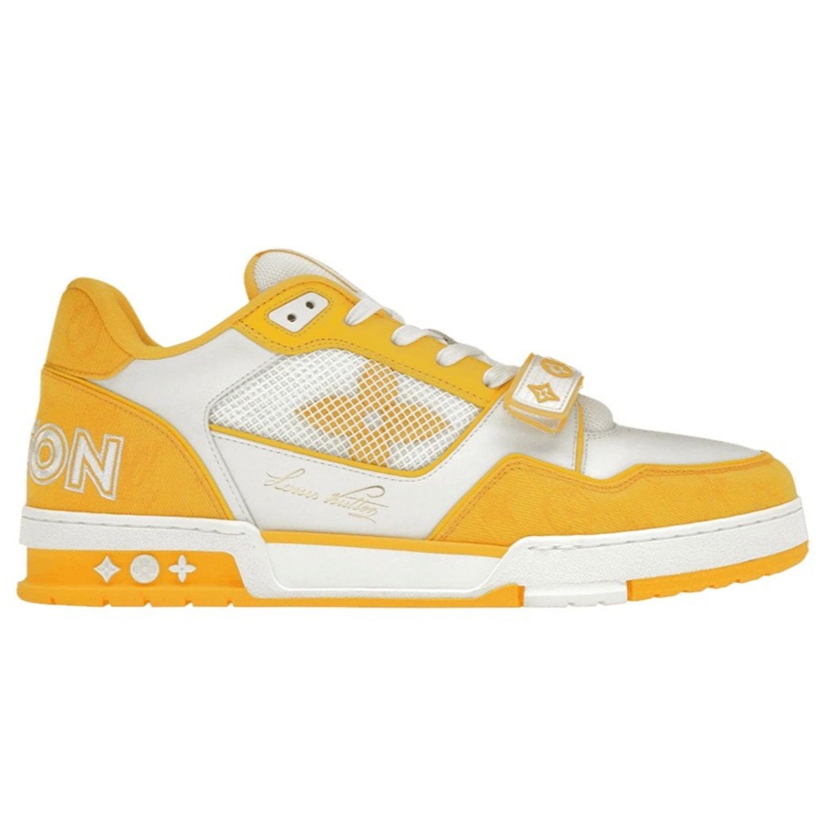 Louis Vuitton Louis Vuitton Denim Yellow Monogram White Low Top Size US 10 / EU 43 - 1 Thumbnail
