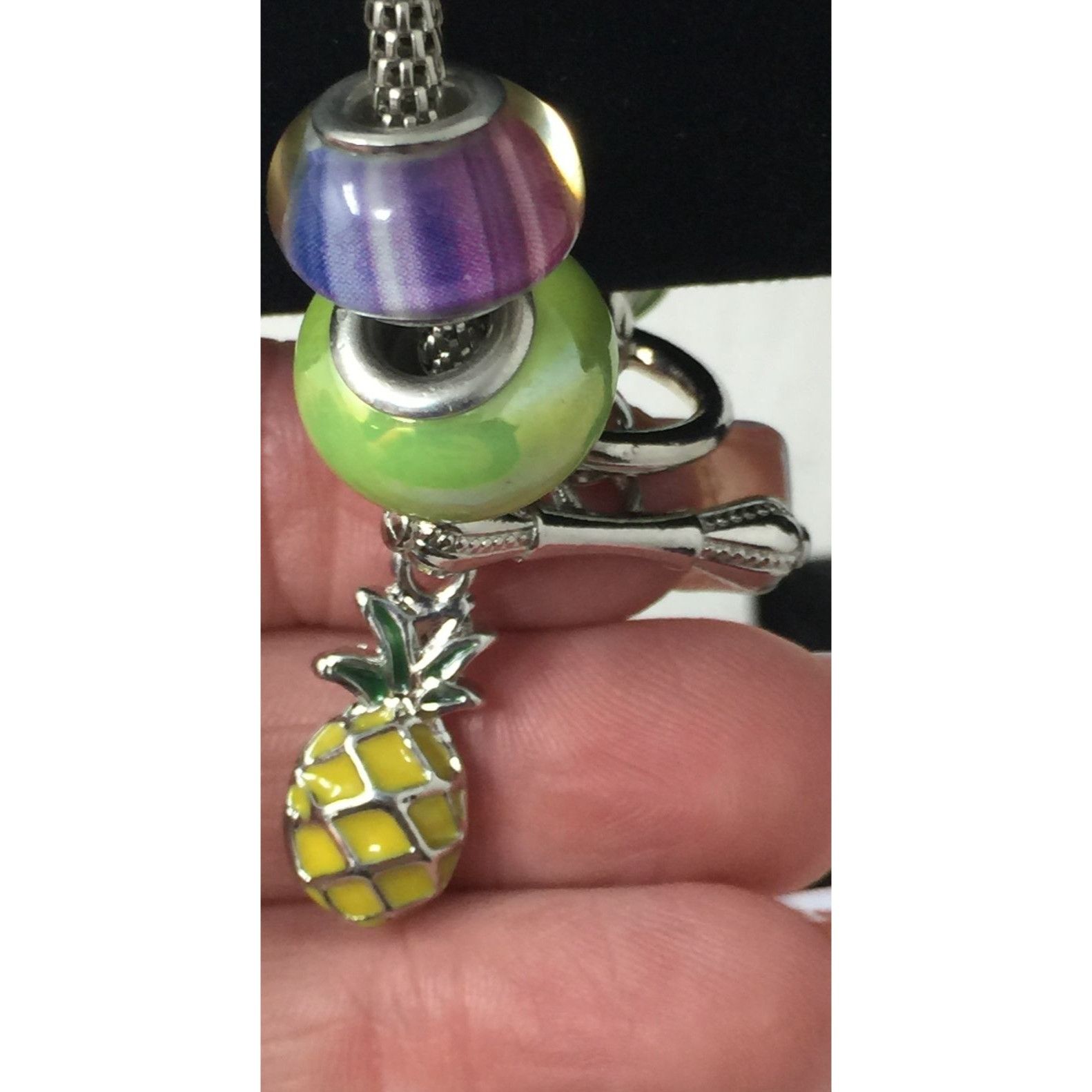 Other Women's Silver Tone Bracelet with Colorful Charms Size ONE SIZE - 3 Thumbnail