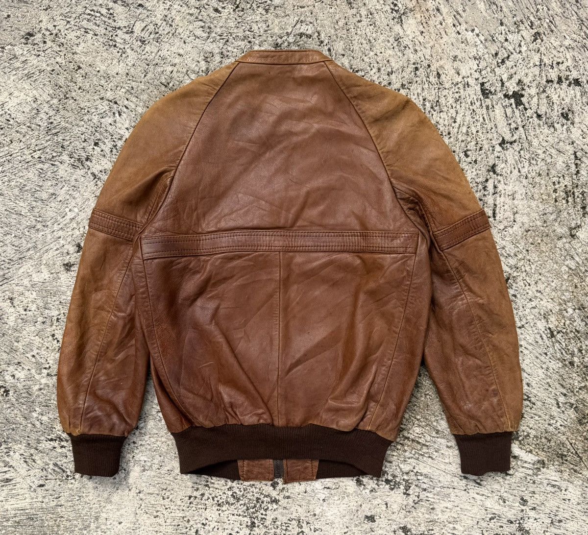 Vintage 🔥Vintage Real Leather Jacket Brown Distressed Bomber Rare Size US M / EU 48-50 / 2 - 3 Thumbnail