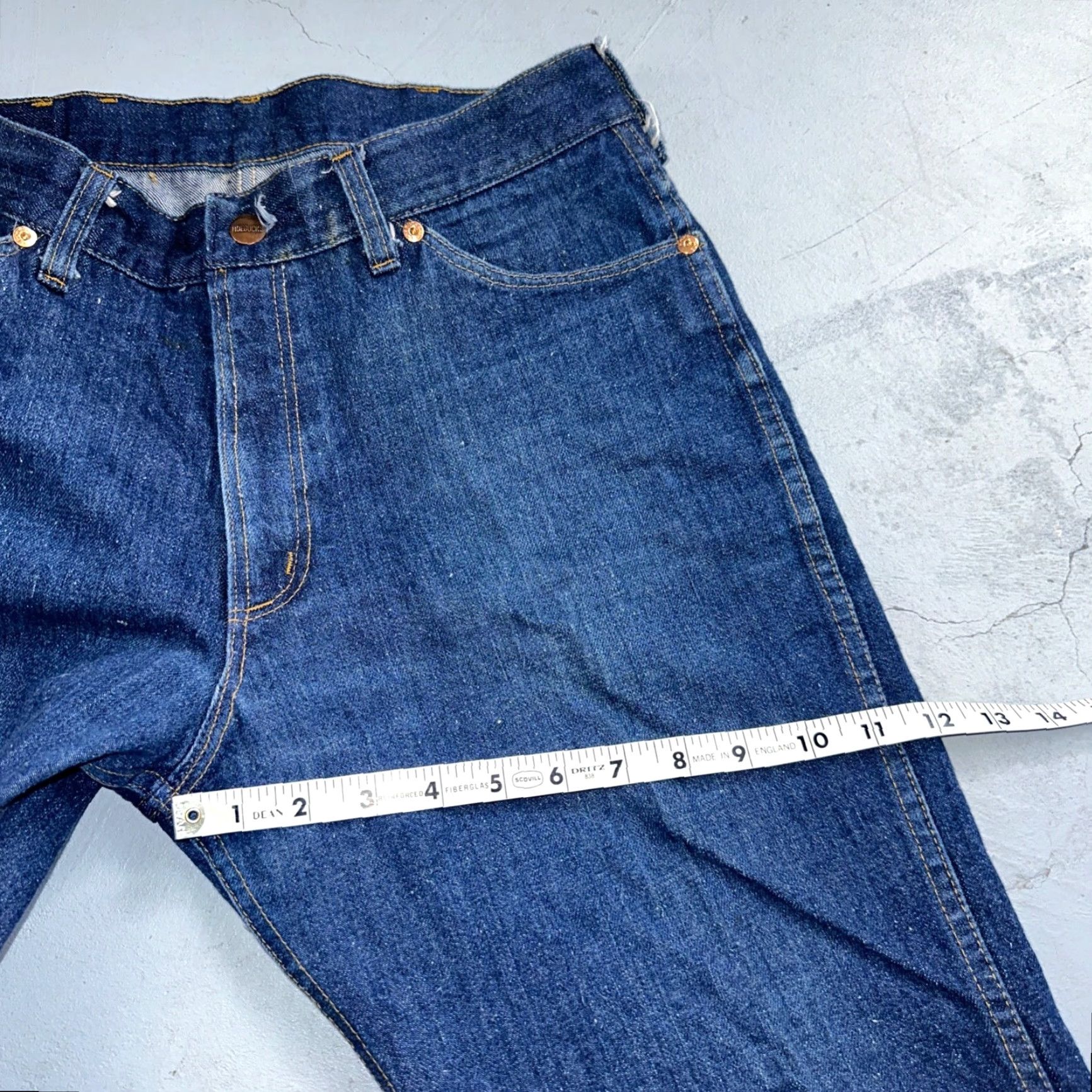 Sears VTG Sears Roebucks Jeans 34x30 Mens USA Rockabilly Dark Denim Blue 70s Cowboy Logo Retro Straight Jeans Mens Size US 34 / EU 50 - 7 Thumbnail