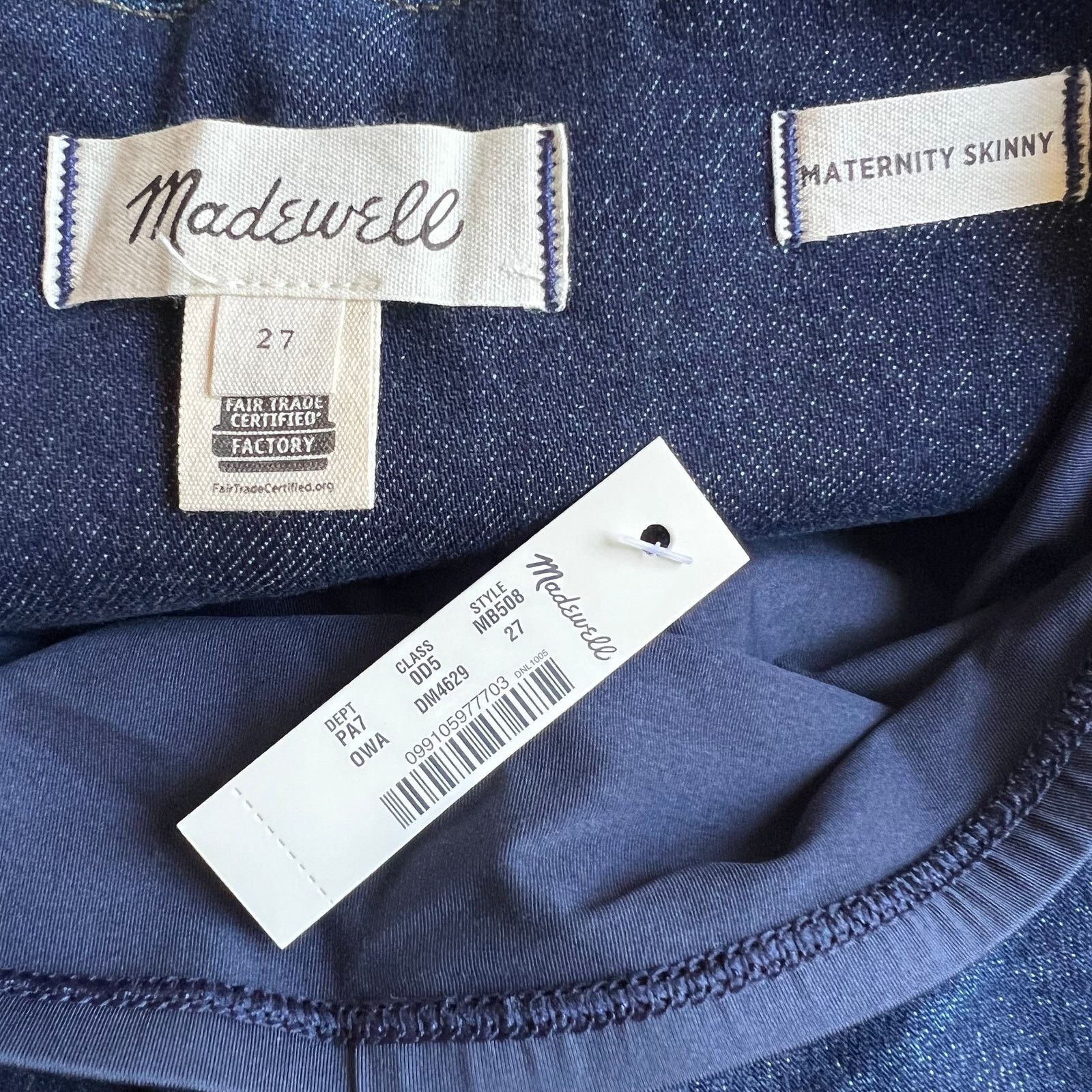 Madewell Madewell Wash Blue Over-Belly Maternity Skinny Jeans, US27 Size 27" / US 4 / IT 40 - 3 Thumbnail