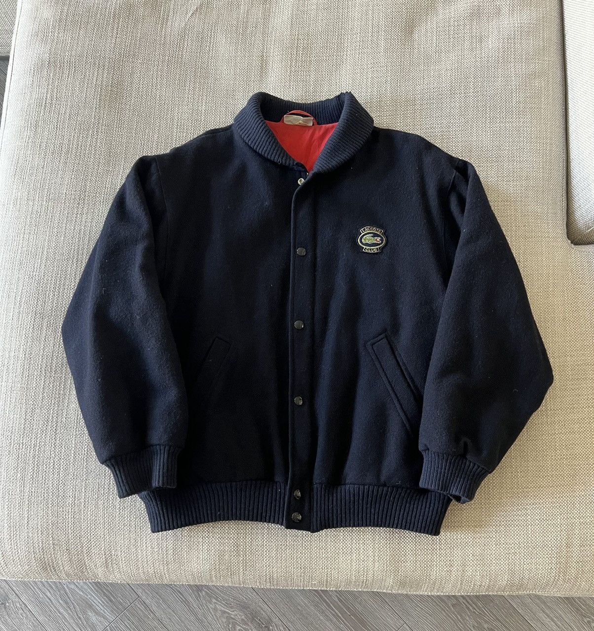 Lacoste × Vintage Vintage 80s 💥 Lacoste Jacket Wool Varsity Bomber Size US XL / EU 56 / 4 - 1 Thumbnail