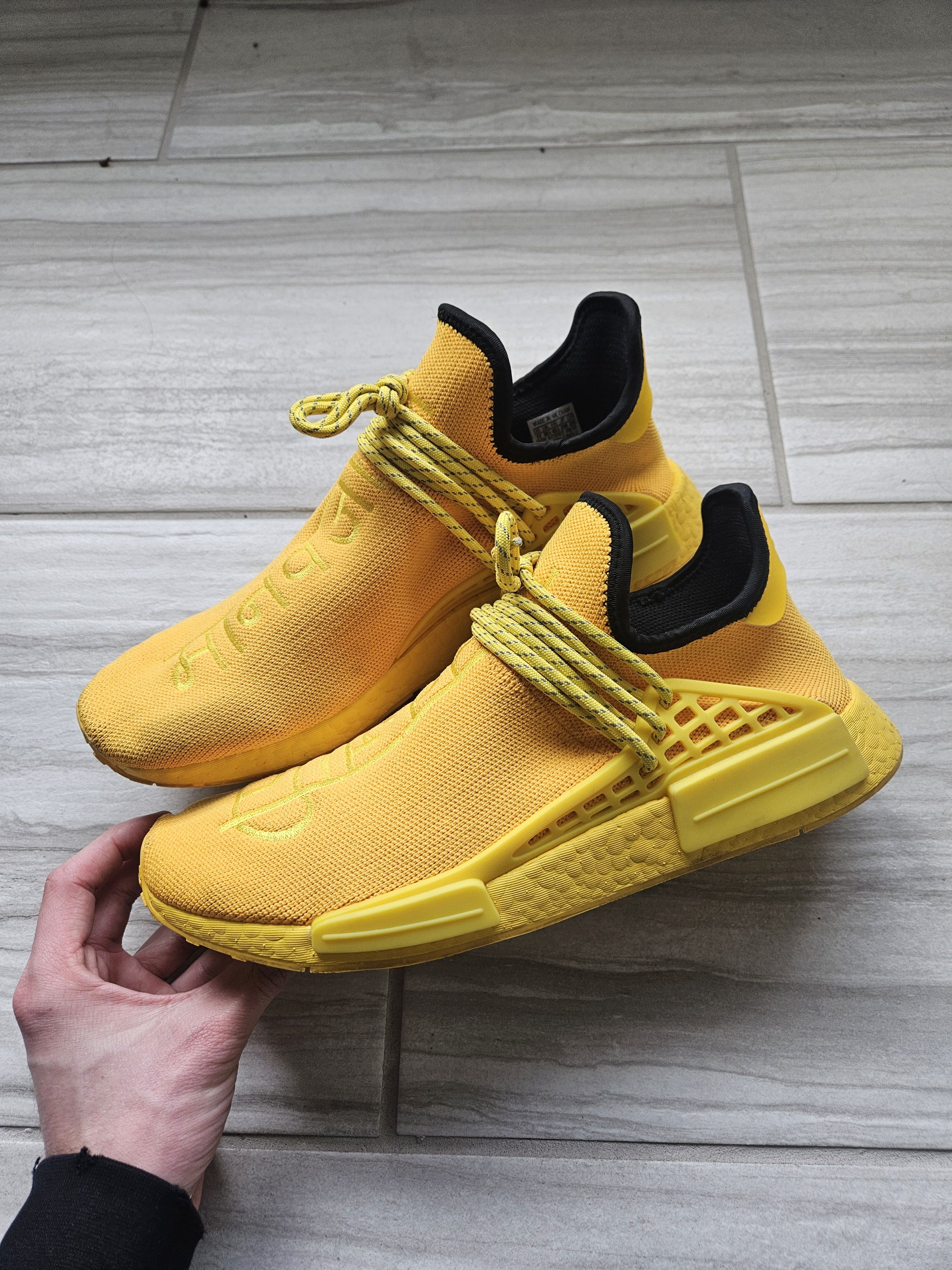 Adidas × Pharrell NMD Human Race Yellow Hindi Pack Sneakers Size US 11 / EU 44 - 1 Thumbnail