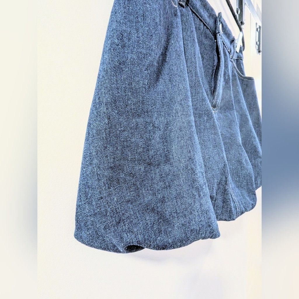 Pieces Uniques Pieces Indigo Denim Bubble Hem Mini Skirt Size 28" / US 6 / IT 42 - 10 Thumbnail