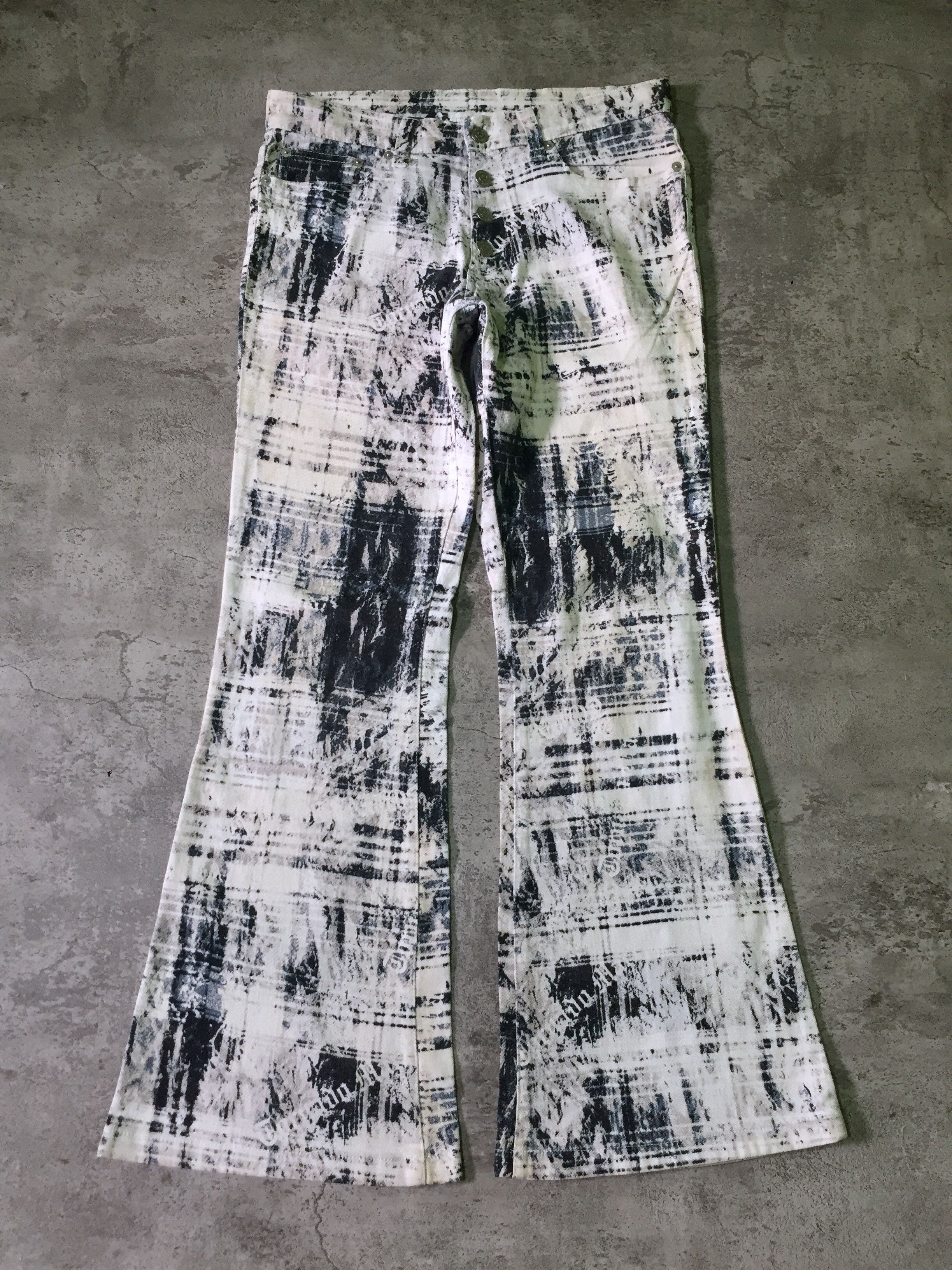 Tornado Mart Tornado Mart Art Printed Fly Button Flare Denim Pants Size US 30 / EU 46 - 3 Thumbnail