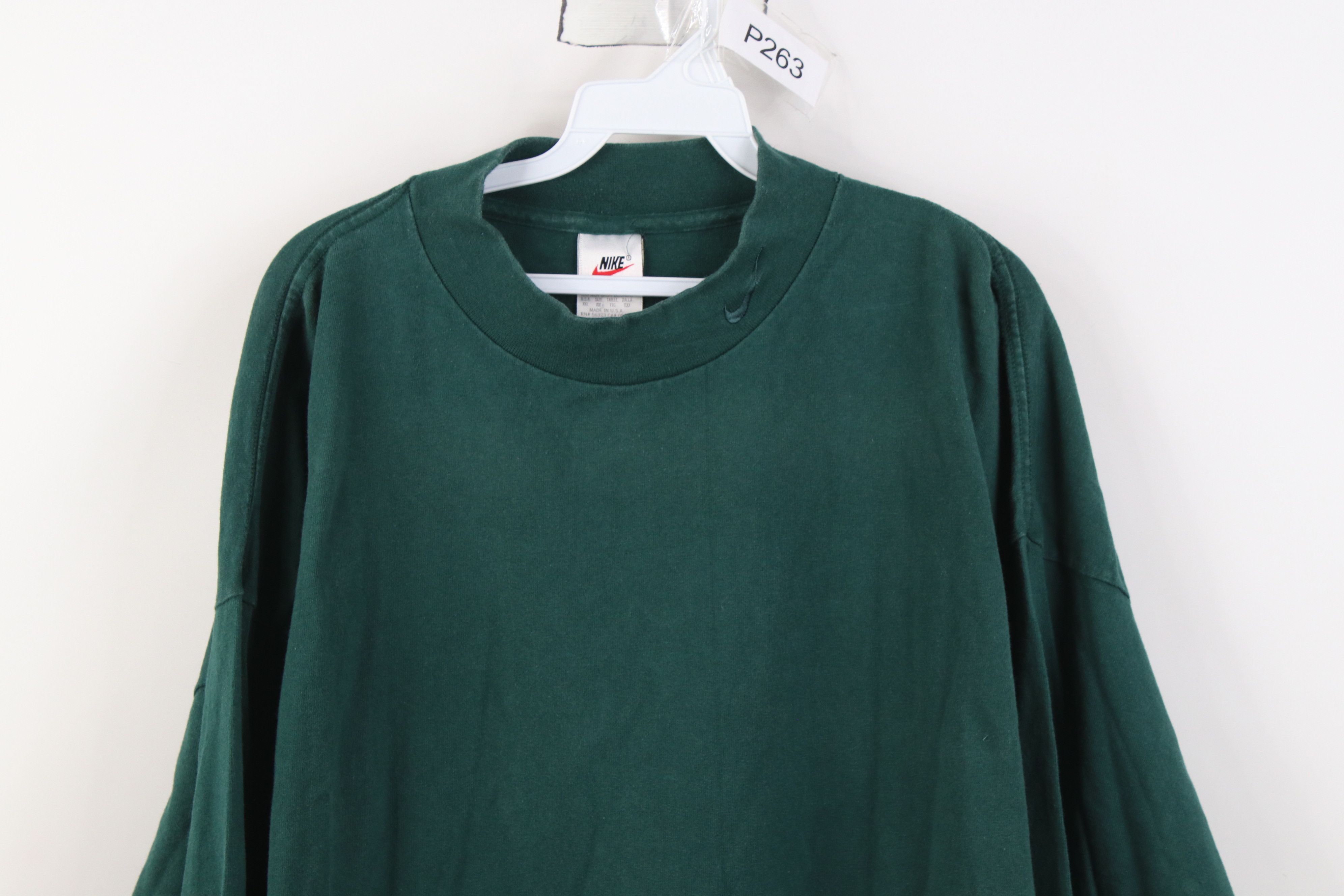 Nike Vintage 90s Nike Mini Swoosh Heavy Long Sleeve T-Shirt USA Size US XXL / EU 58 / 5 - 2 Thumbnail