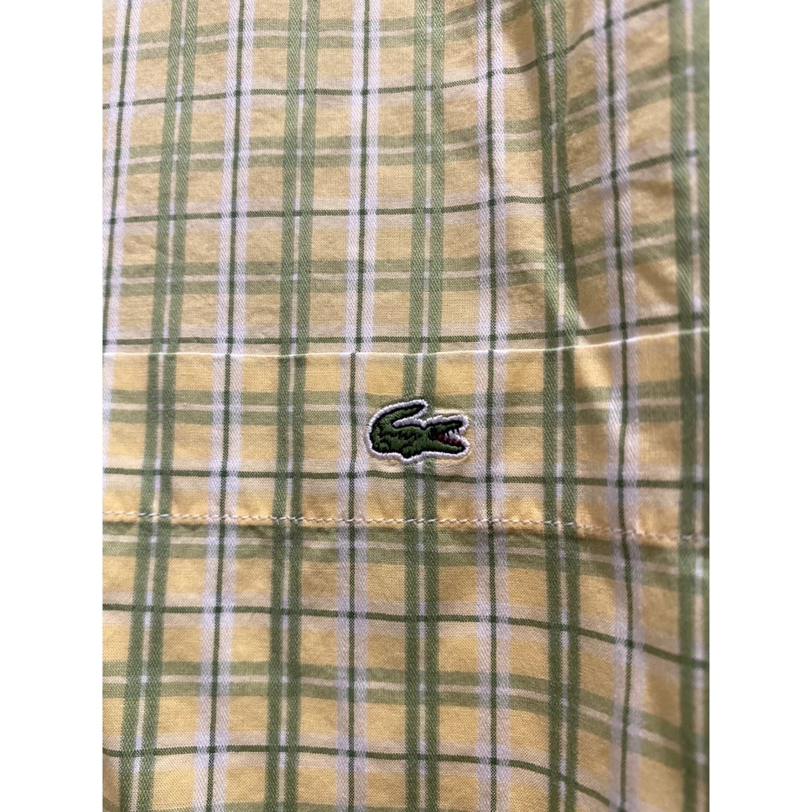 Izod IZOD Button-Down Shirt Mens XL Check Long Sleeve Green Yellow Cotton Regular 46/XL 32” collar to hem Size US XL / EU 56 / 4 - 4 Thumbnail