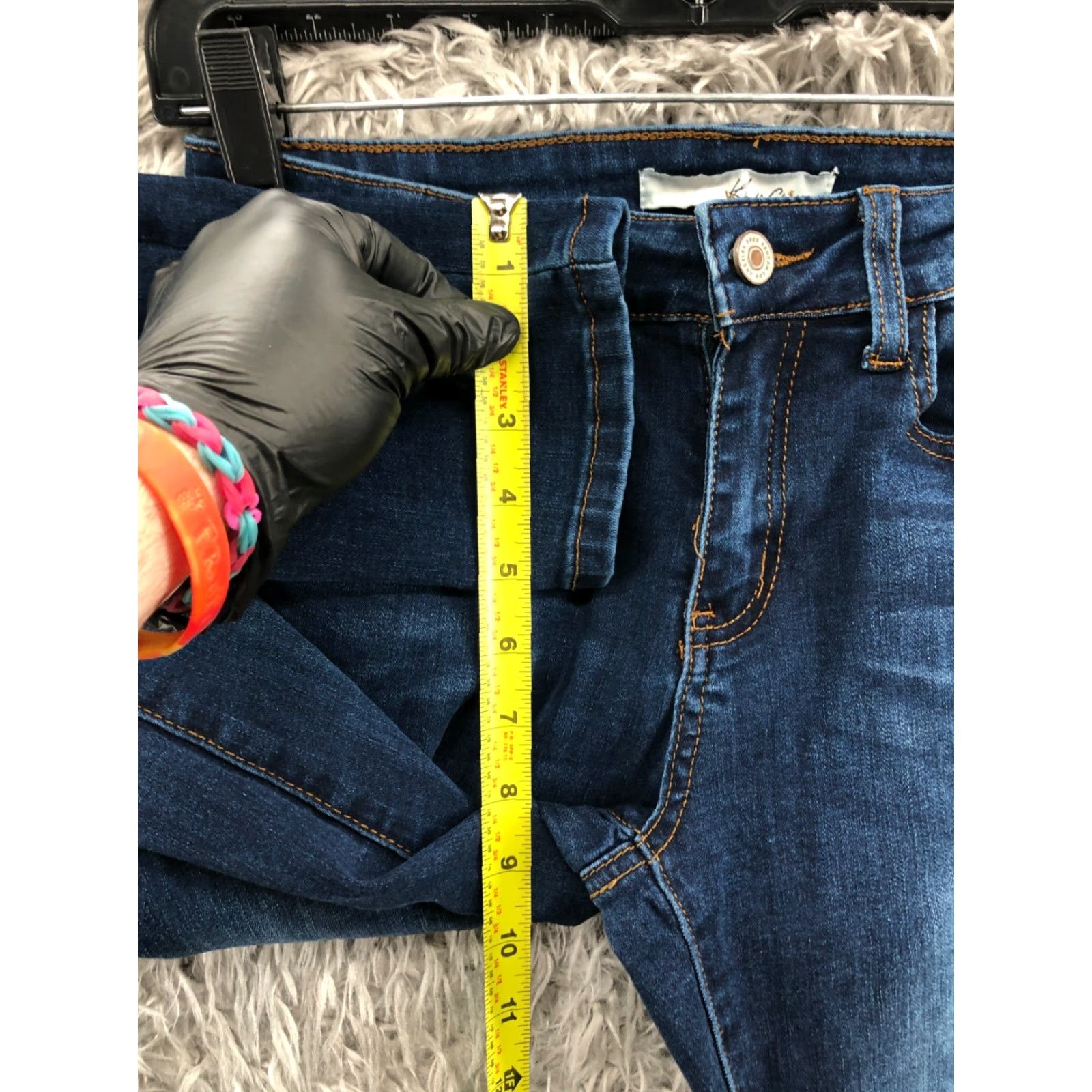 Vintage KanCan Skinny Jeans Women Juniors Size 7 Wash Blue Denim 5-Pocket Zip Button Mid Rise Inseam 29 in Sl Beige? Size 28" / US 6 / IT 42 - 4 Thumbnail