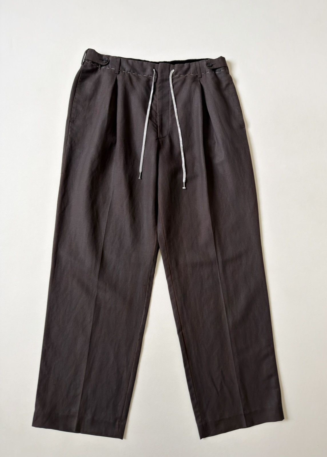Maison Margiela S/S 23 Brown Over Dyed Wide Leg Pants Size US 36 / EU 52 - 1 Thumbnail