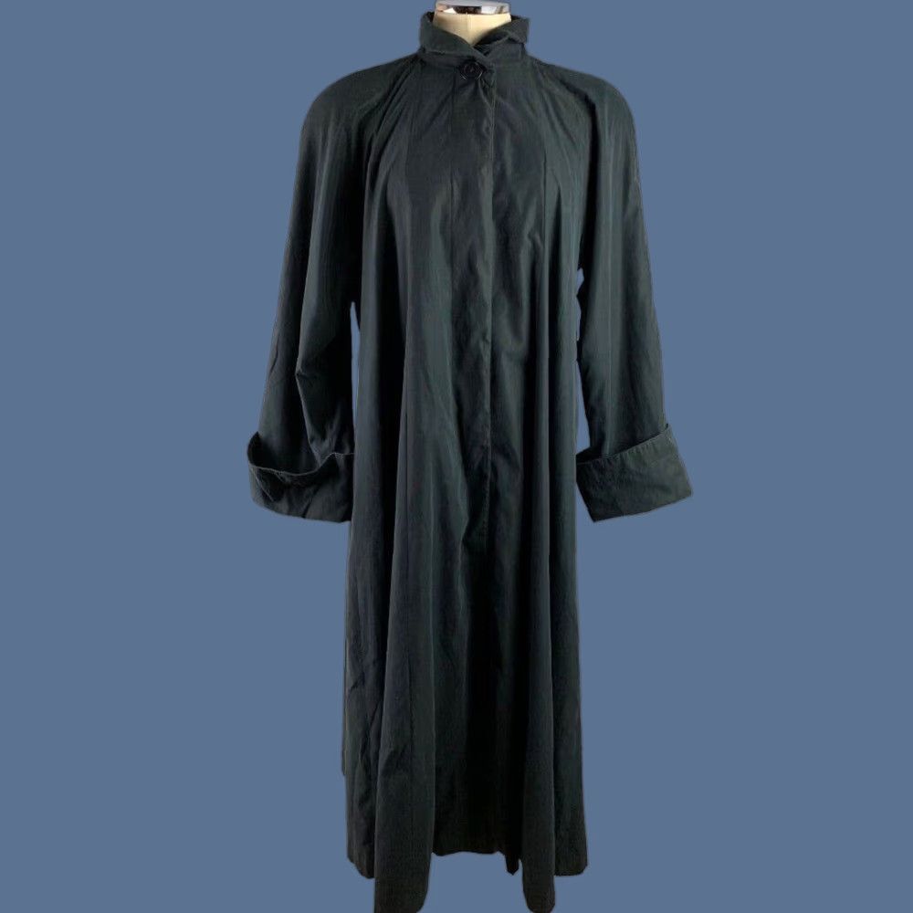 Vintage VINTAGE Searle Jacket Swing Coat Black Silk Oversized Long Women 2 1980s USA Size XS / US 0-2 / IT 36-38 - 1 Thumbnail