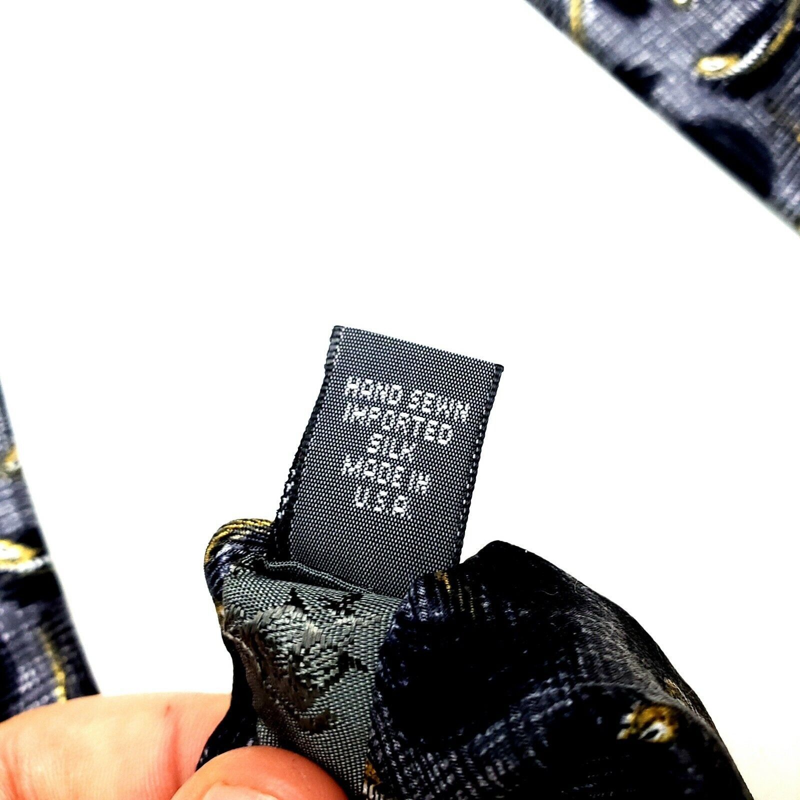 Robert Talbott Robert Talbott Silk Tie Print Gray Blue Abstract Short Wide Size ONE SIZE - 5 Thumbnail