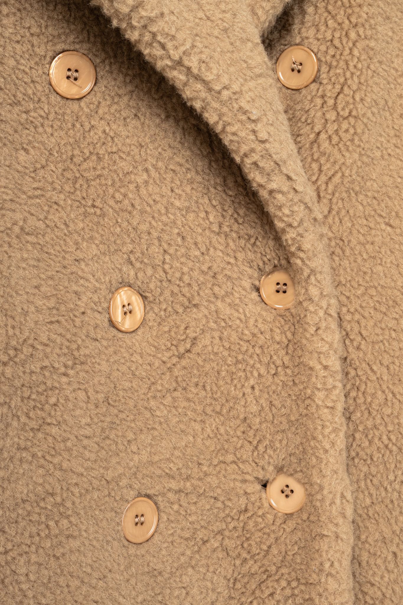 Carven Carven PF15 Camel Alpaca Shearling Double-Breasted Coat Size L / US 10 / IT 46 - 7 Thumbnail