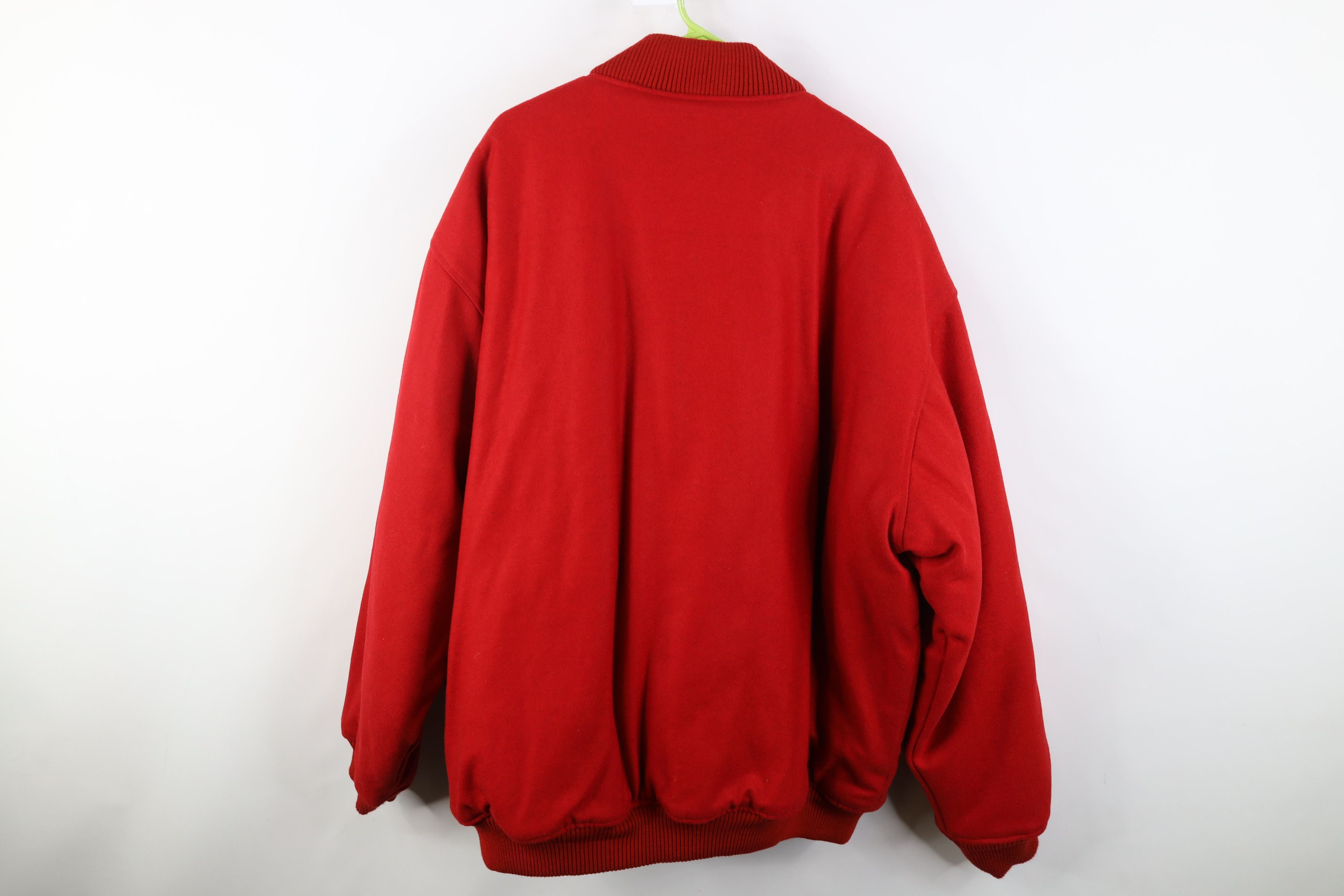 Vintage Vintage 90s Y2K Streetwear Wool Varsity Bomber Jacket Red Size US XXL / EU 58 / 5 - 11 Thumbnail