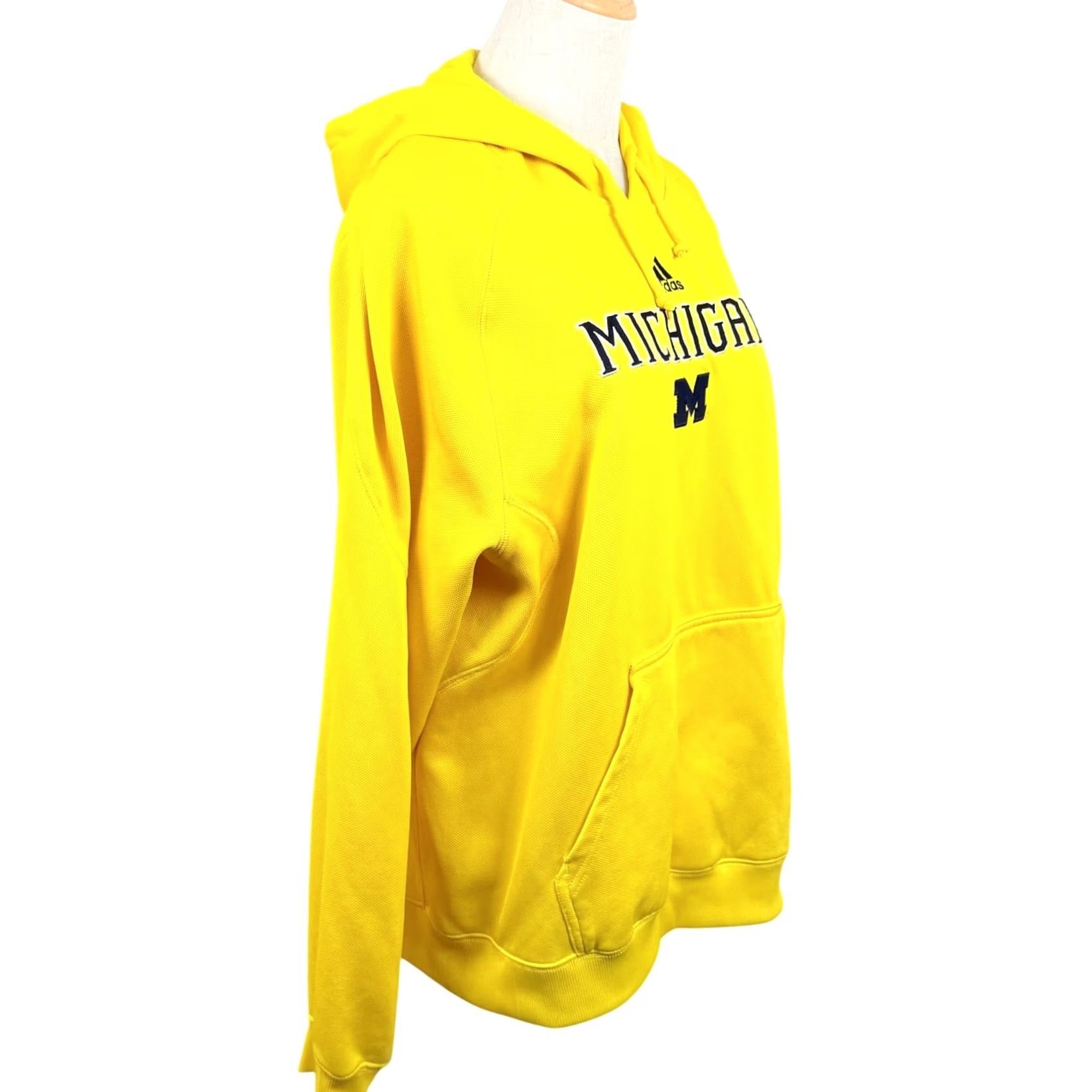 Adidas Adidas Mens L Michigan Wolverines Hoodie Yellow ClimaWarm Pullover Retro Sports Size US L / EU 52-54 / 3 - 5 Thumbnail