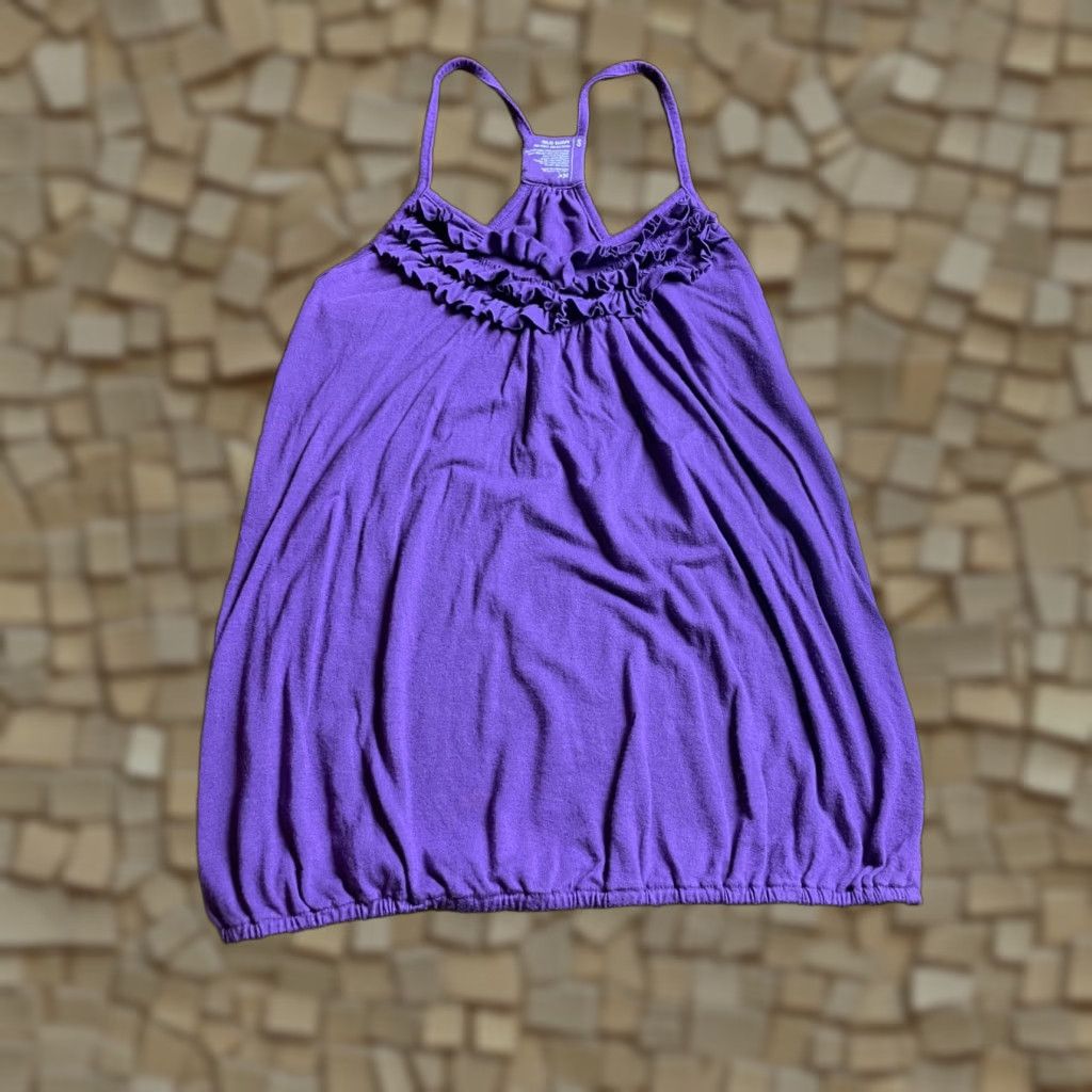 Old Navy Old Navy Tank Top Women's Size Small Purple Ruffled Spaghetti Strap Sleeveless Size S / US 4 / IT 40 - 1 Thumbnail