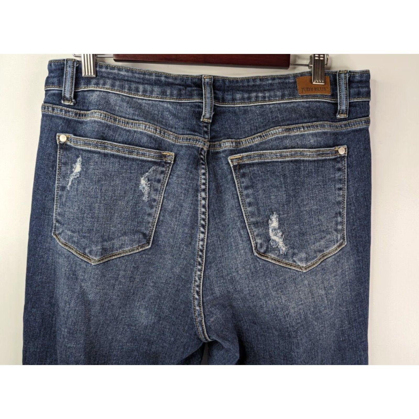 Denime Judy Blue Jeans Boyfriend Distressed Denim Women's Size 13/31 Blue JB82156MD Size 34" / US 12 / IT 48 - 4 Thumbnail