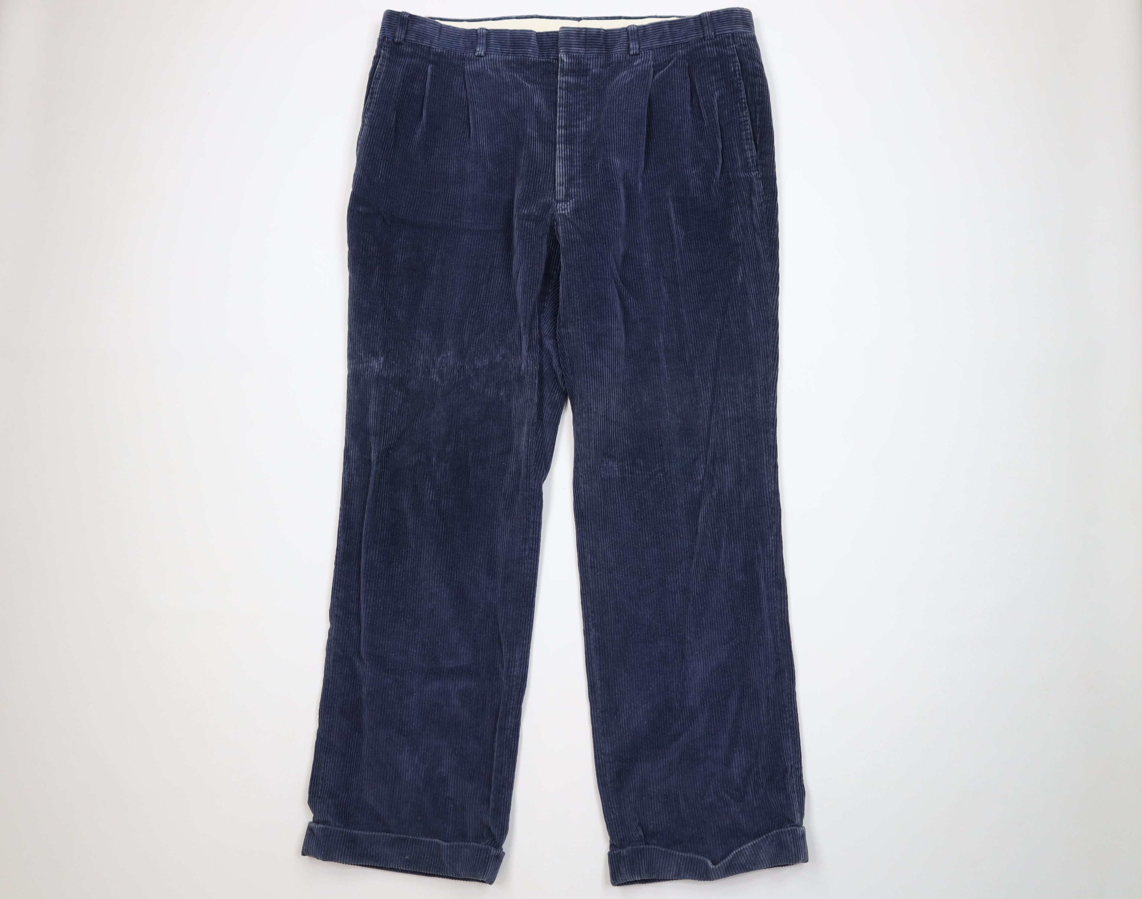 Lands' End Vintage 70s Lands End Wide Leg Corduroy Chino Pants USA Size US 38 / EU 54 - 1 Thumbnail