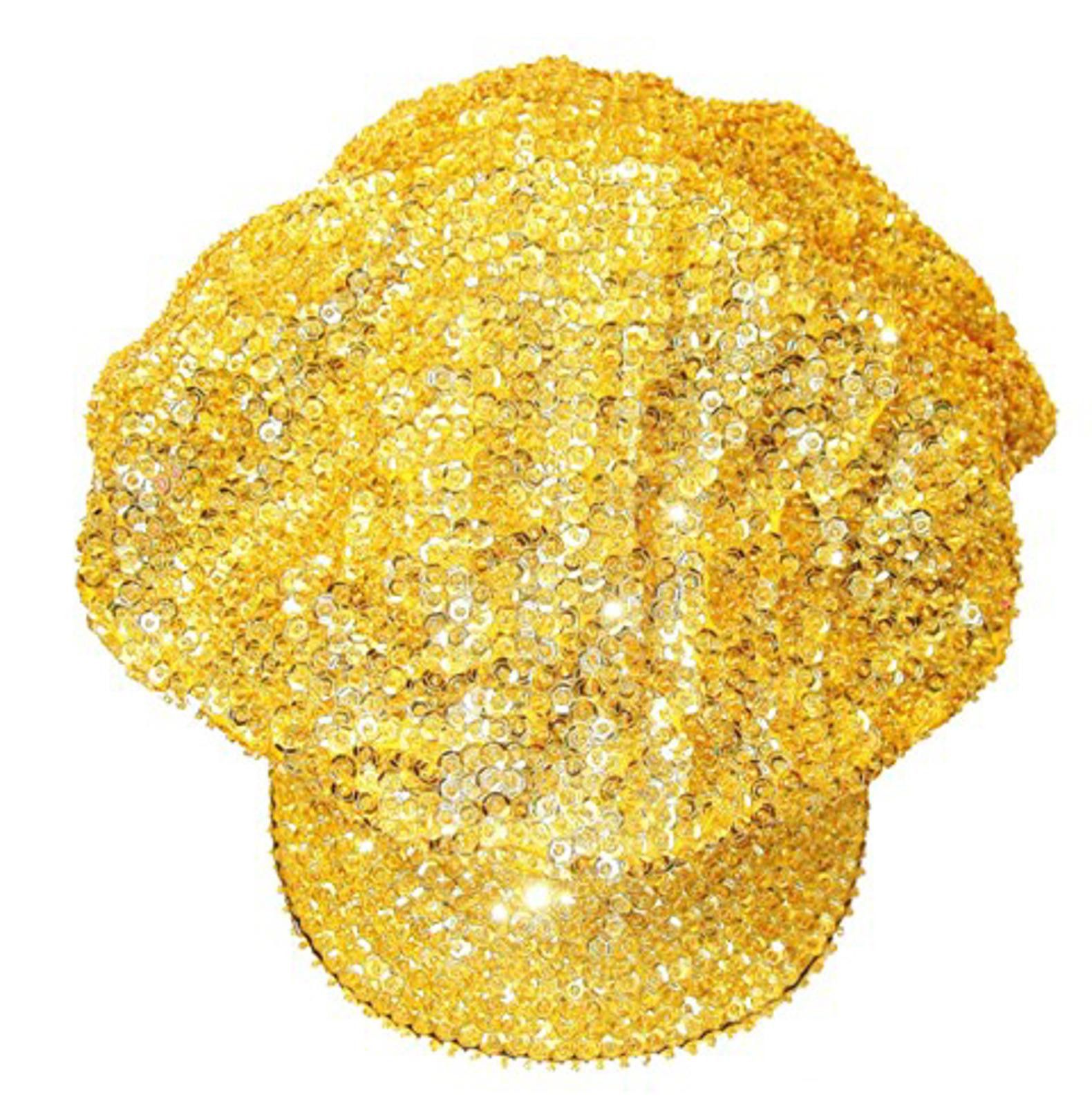 Designer Sequin Beaded Brando Cap Gold Size ONE SIZE - 1 Preview