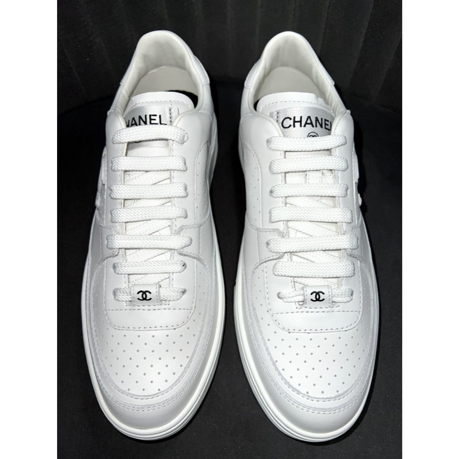 Chanel 23A Calfskin CC Logo Tie Flat Runner Trainer Sneaker 38 Size US 8 / IT 38 - 7 Thumbnail