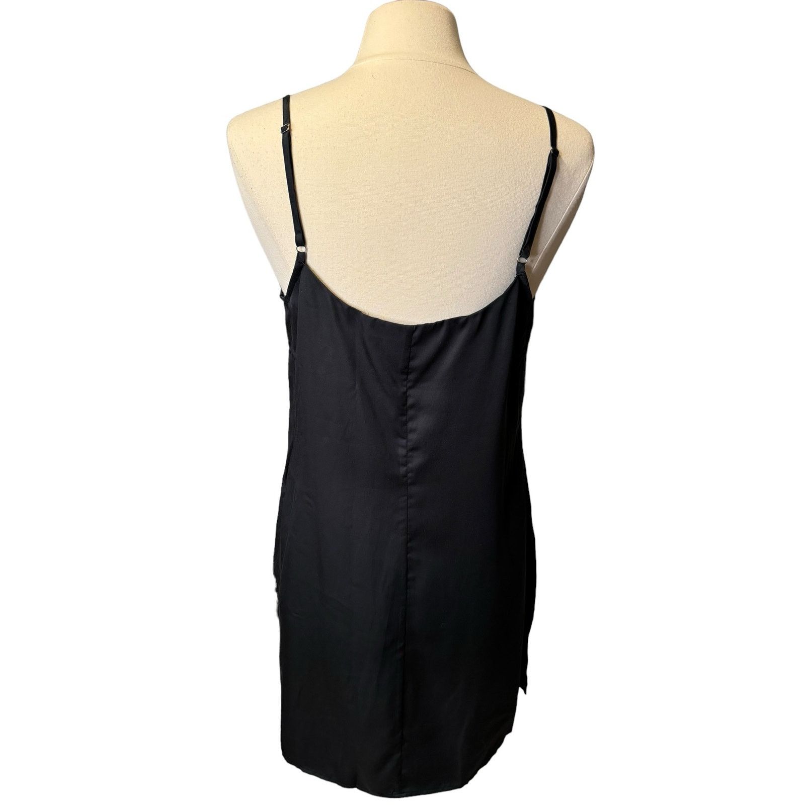 Other Ettitude NEW Bamboo Black Slip Dress Large Sateen Knee Size L / US 10 / IT 46 - 6 Thumbnail