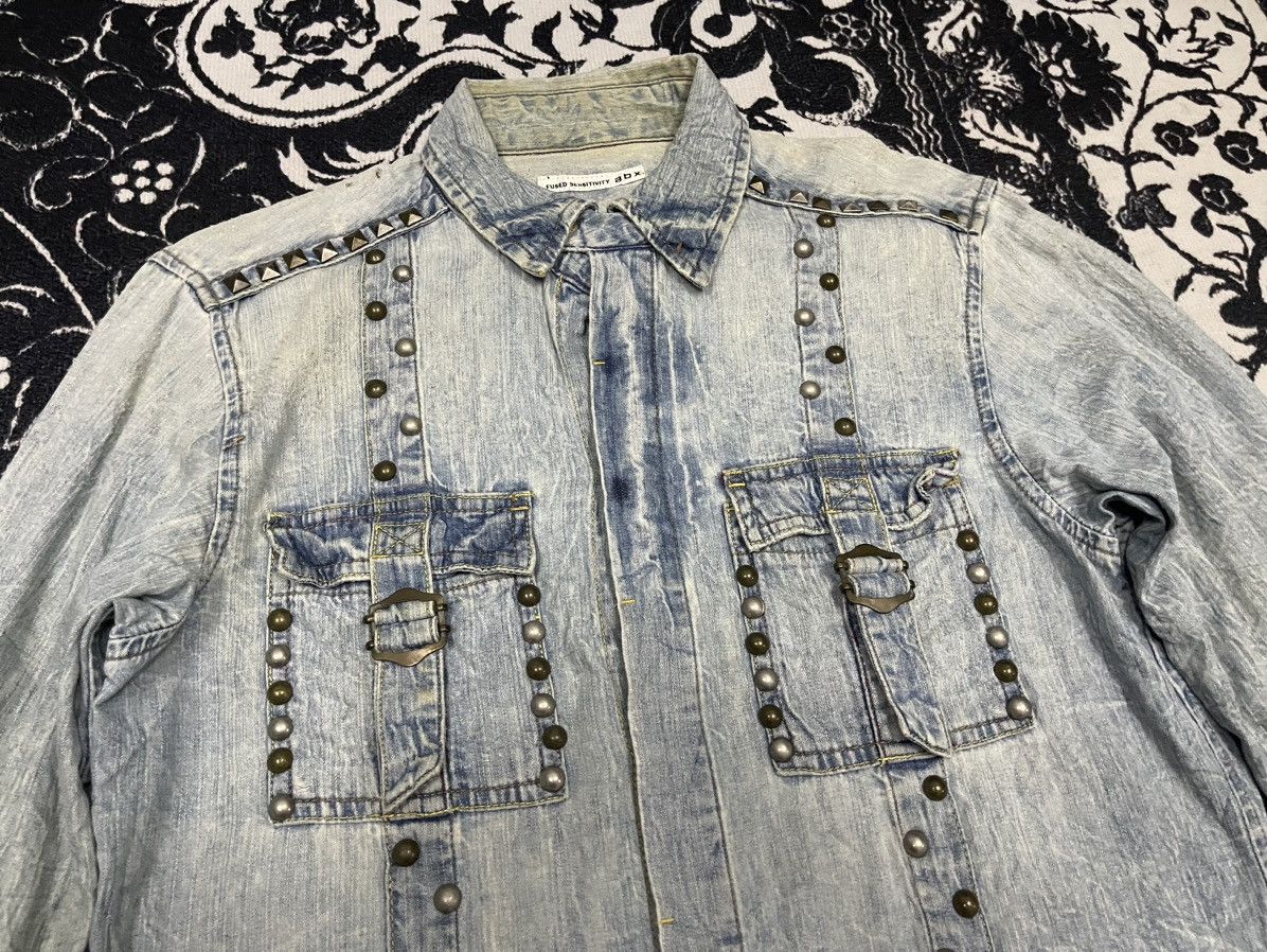 Japanese Brand 2000s KMRII INSPIRED STUDDED DENIM BUTTON UP DISTRESSED Size US S / EU 44-46 / 1 - 7 Thumbnail