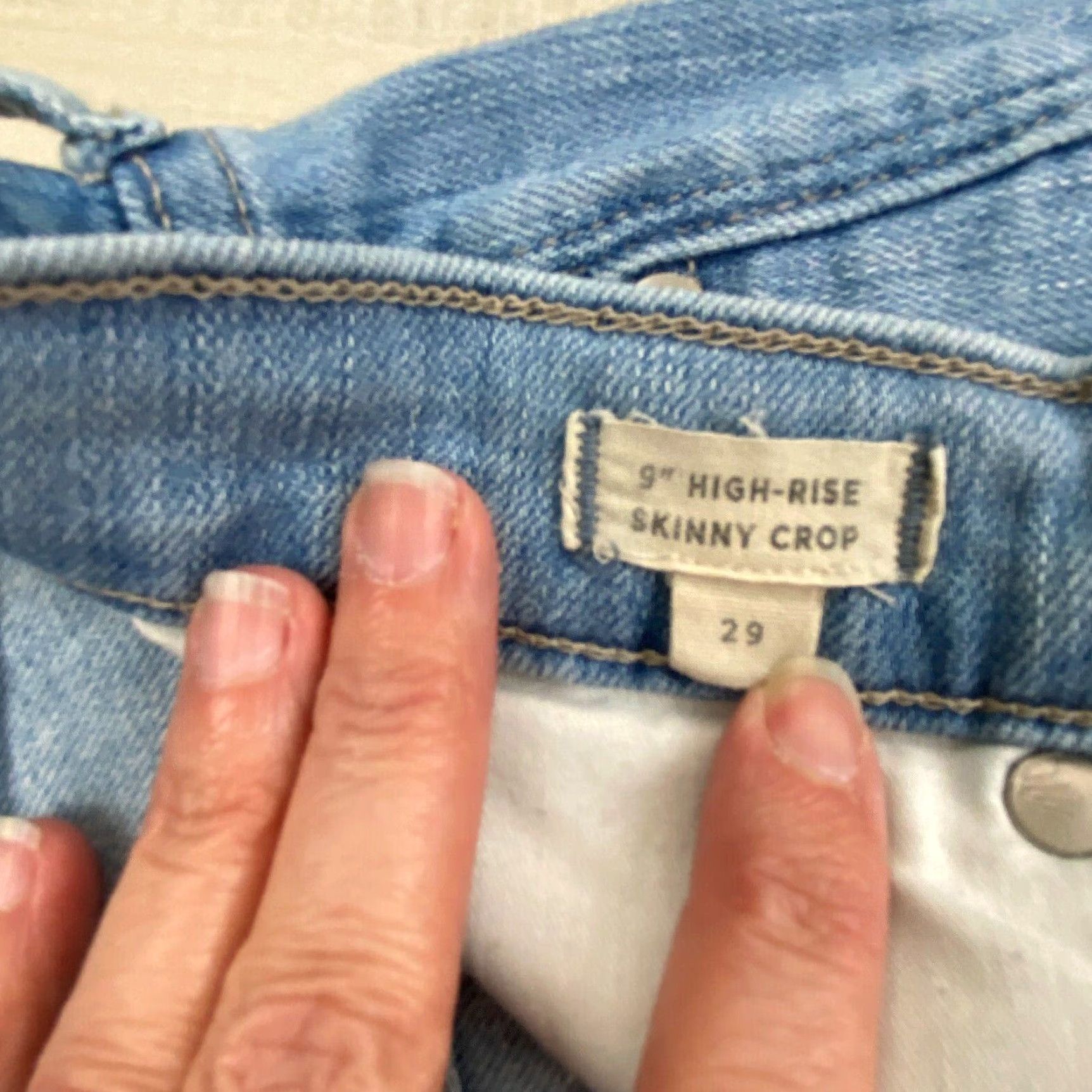 Madewell Madewell Women's Blue High Rise Skinny Crop Jeans 29 Medium Wash Cotton Blend Size 29" - 4 Thumbnail
