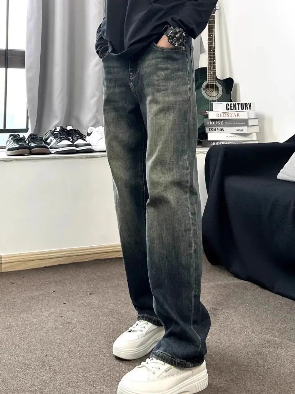 Japanese Brand Retro casual washed straight leg jeans Size US 32 / EU 48 - 2 Thumbnail