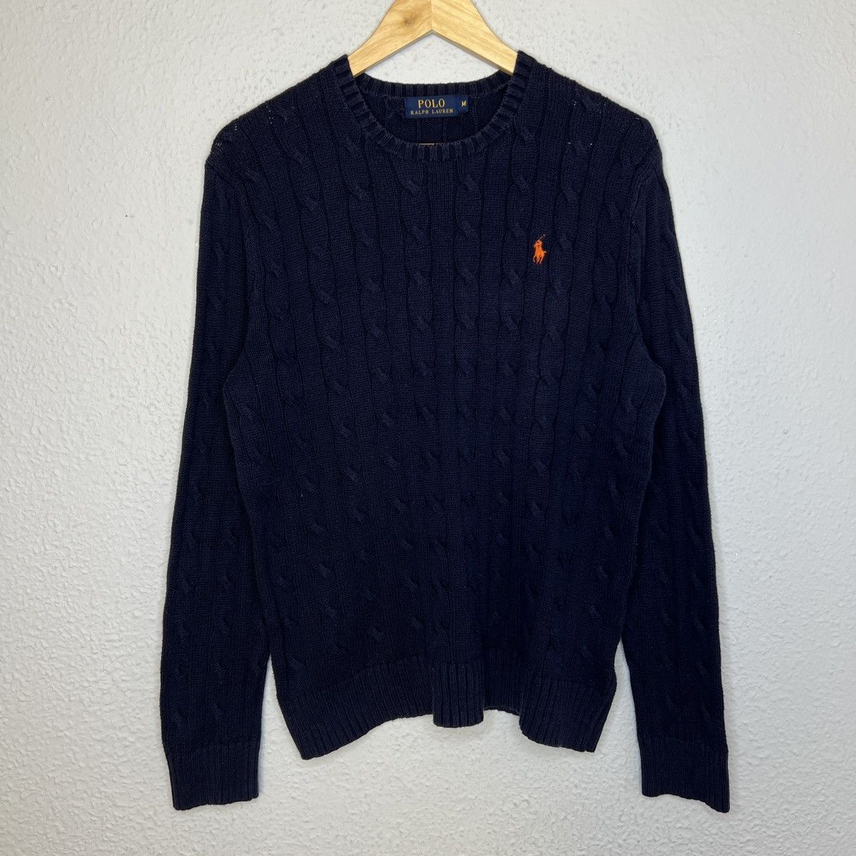 Polo Ralph Lauren Polo Ralph Lauren Jumper Sweater Knitwear Navy Cable Logo Size US M / EU 48-50 / 2 - 1 Thumbnail